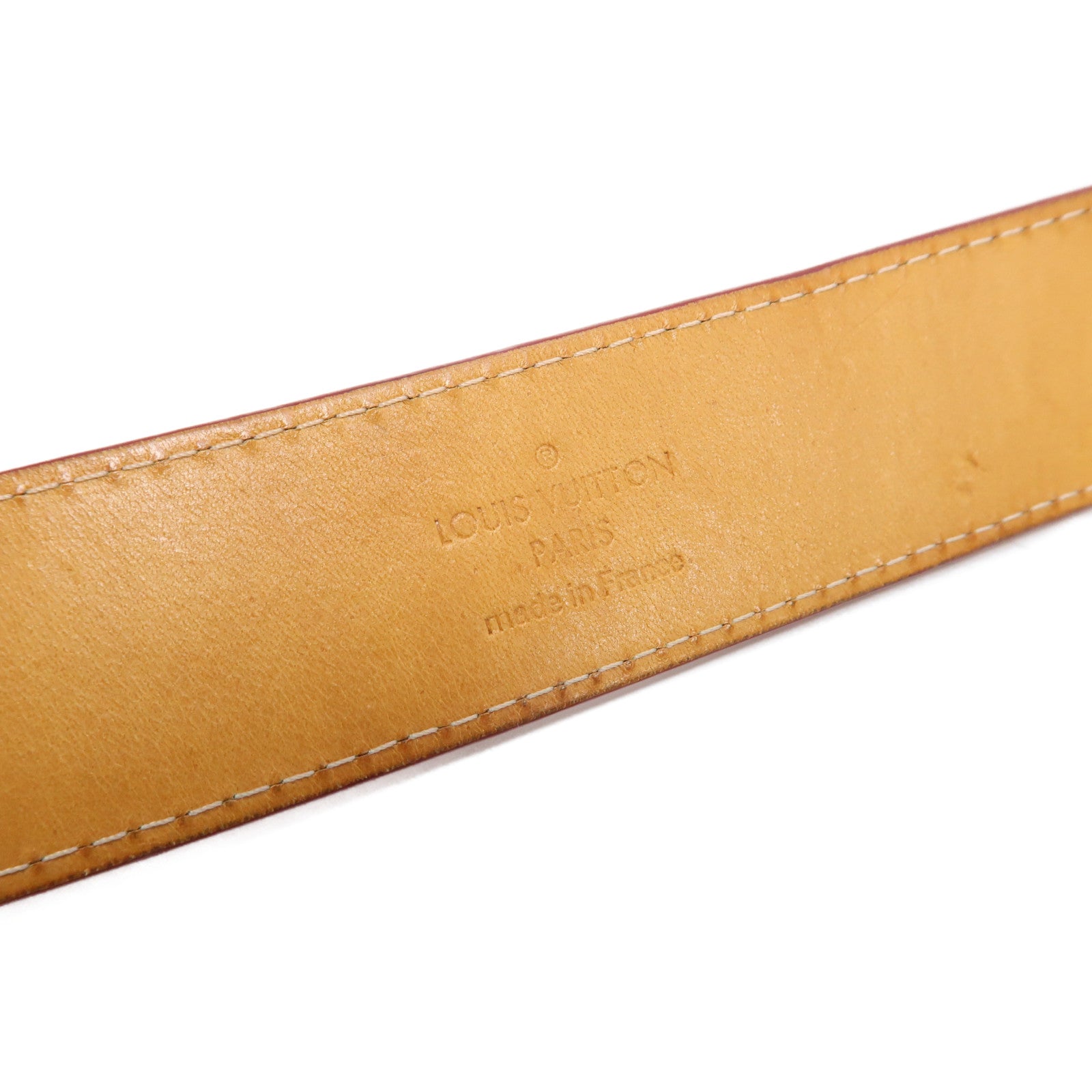 LOUIS VUITTON Vernis Belt金扣皮帶紅色
