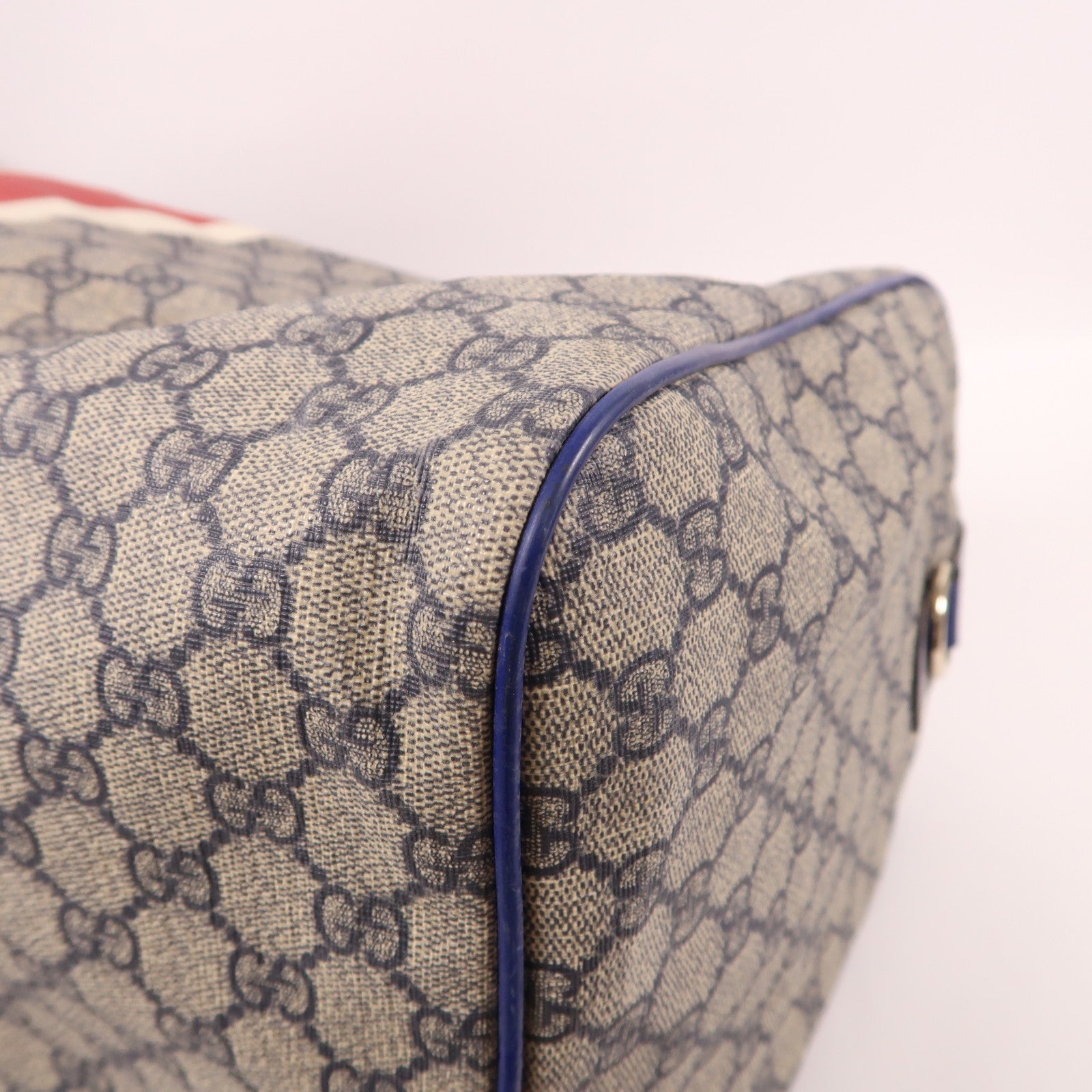 GUCCI 塗層帆布Union Jack Sloane Bag銀扣波士頓包