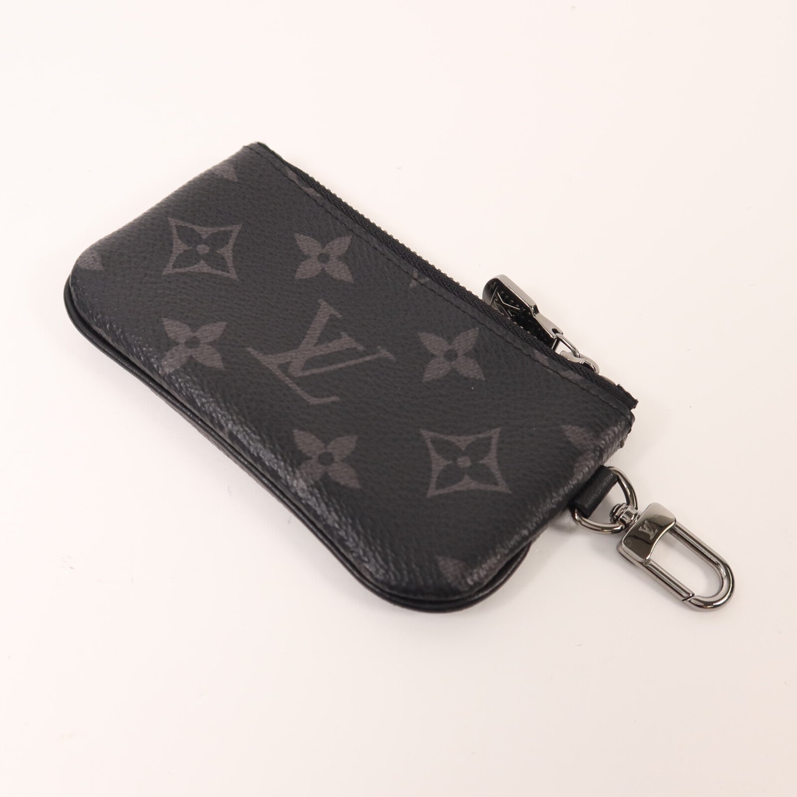 LOUIS VUITTON Monogram Eclipse Reverse Trio Messenger銀扣肩背袋灰色