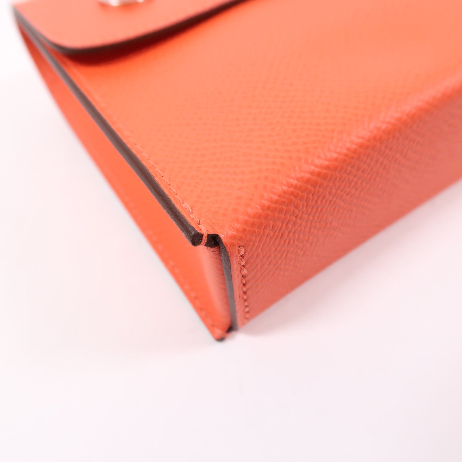 HERMES Epsom皮革Hermesnap Wallet銀扣肩背袋