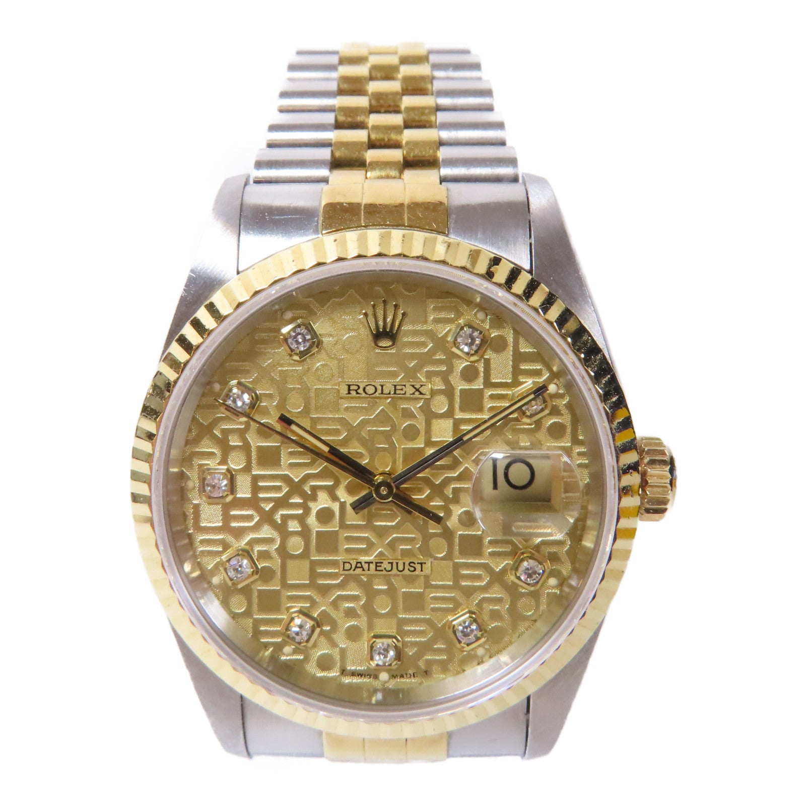ROLEX Datejust 18K黃金/不鏽鋼手錶自動機芯金色