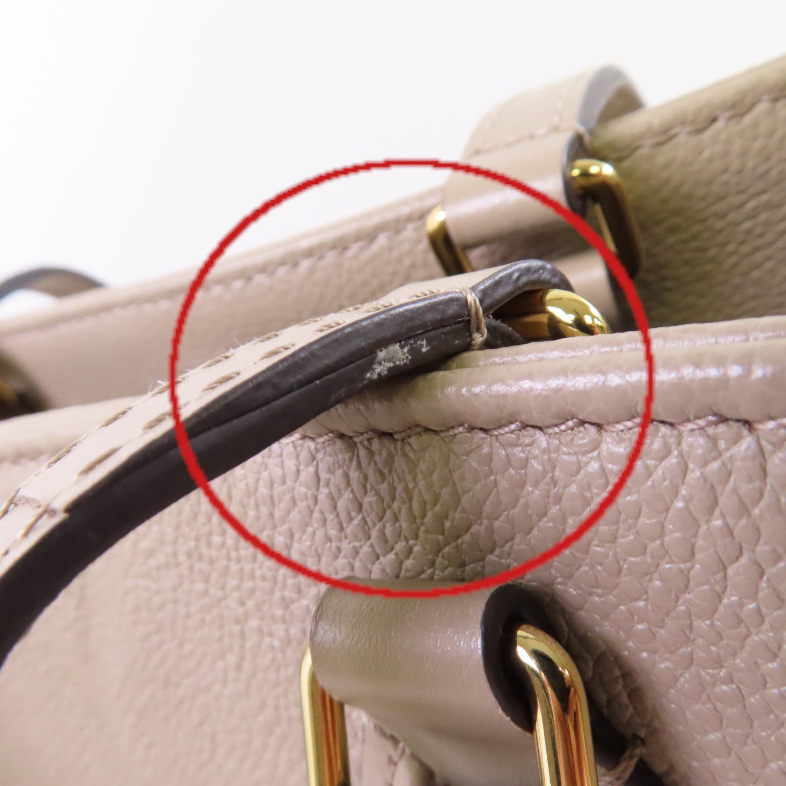 LOUIS VUITTON Monogram Empreinte Giant OnTheGo MM 2Way Tote Bag金扣手挽肩背兩用袋米色
