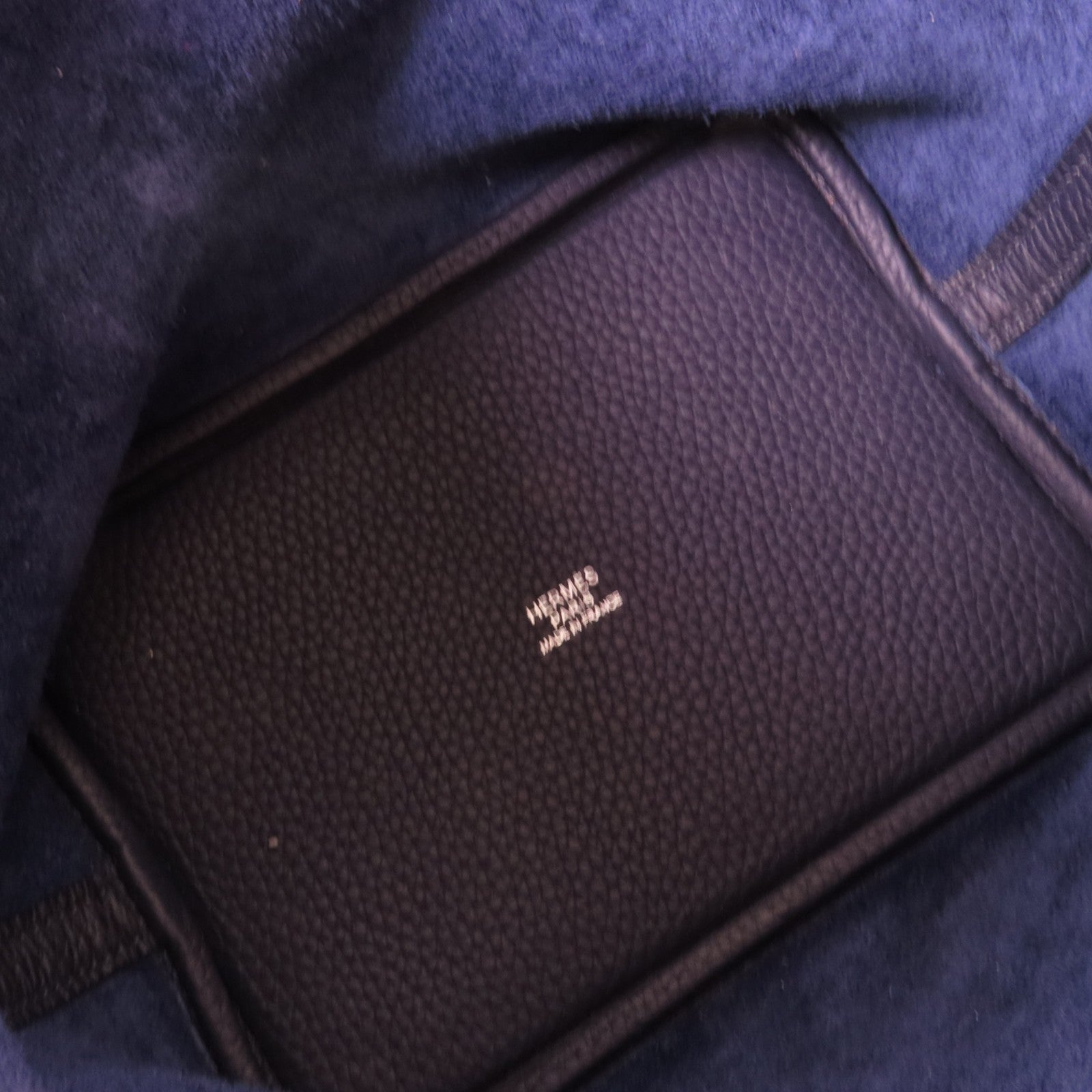 HERMES Clemence皮革Picontin PM銀扣手挽袋