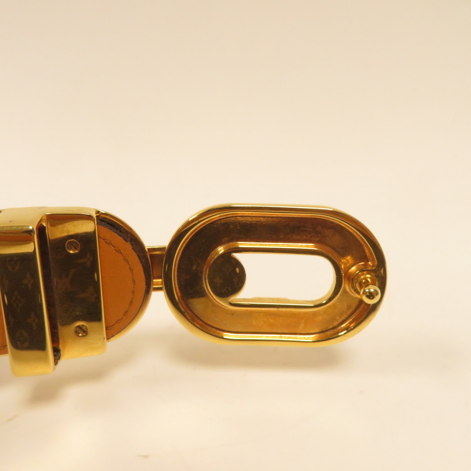 LOUIS VUITTON 【激減優惠】Monogram Belt金扣皮帶啡色