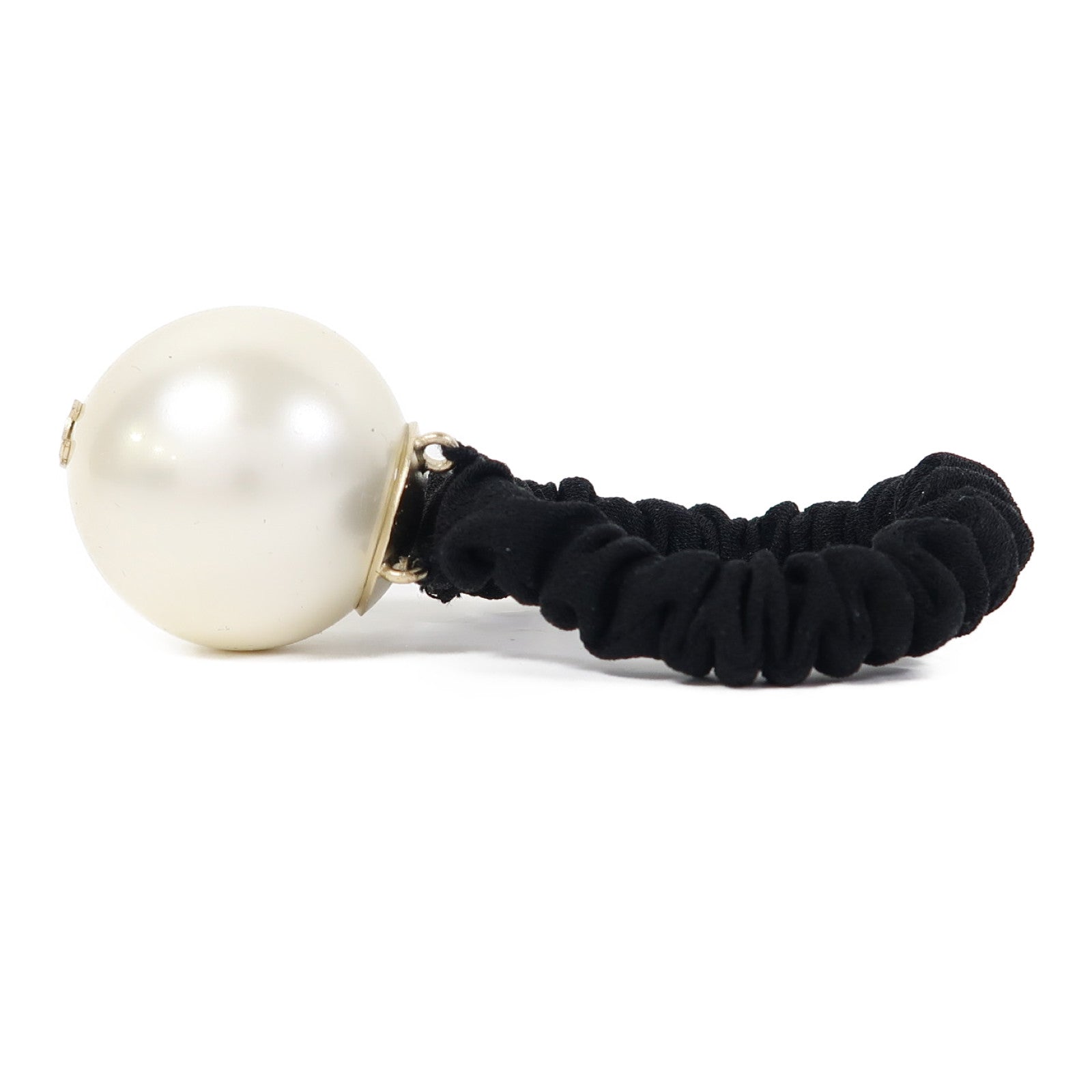 CHANEL PVC Pearl Hair Band髮飾黑色/白色