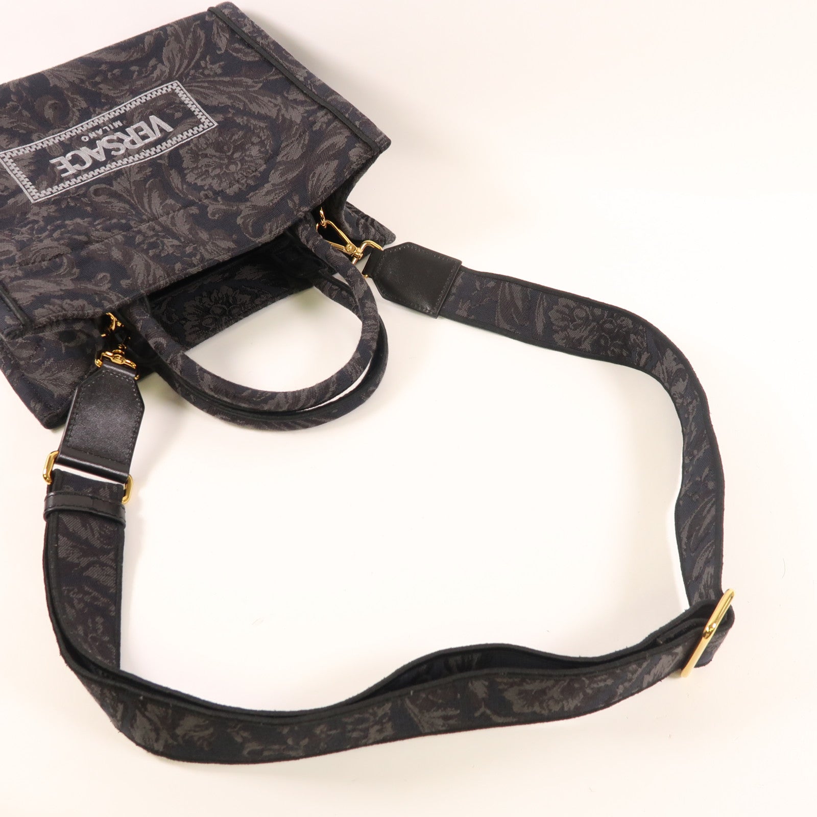 VERSACE 帆布2 Way Shoulder Bag金扣手挽肩背兩用袋