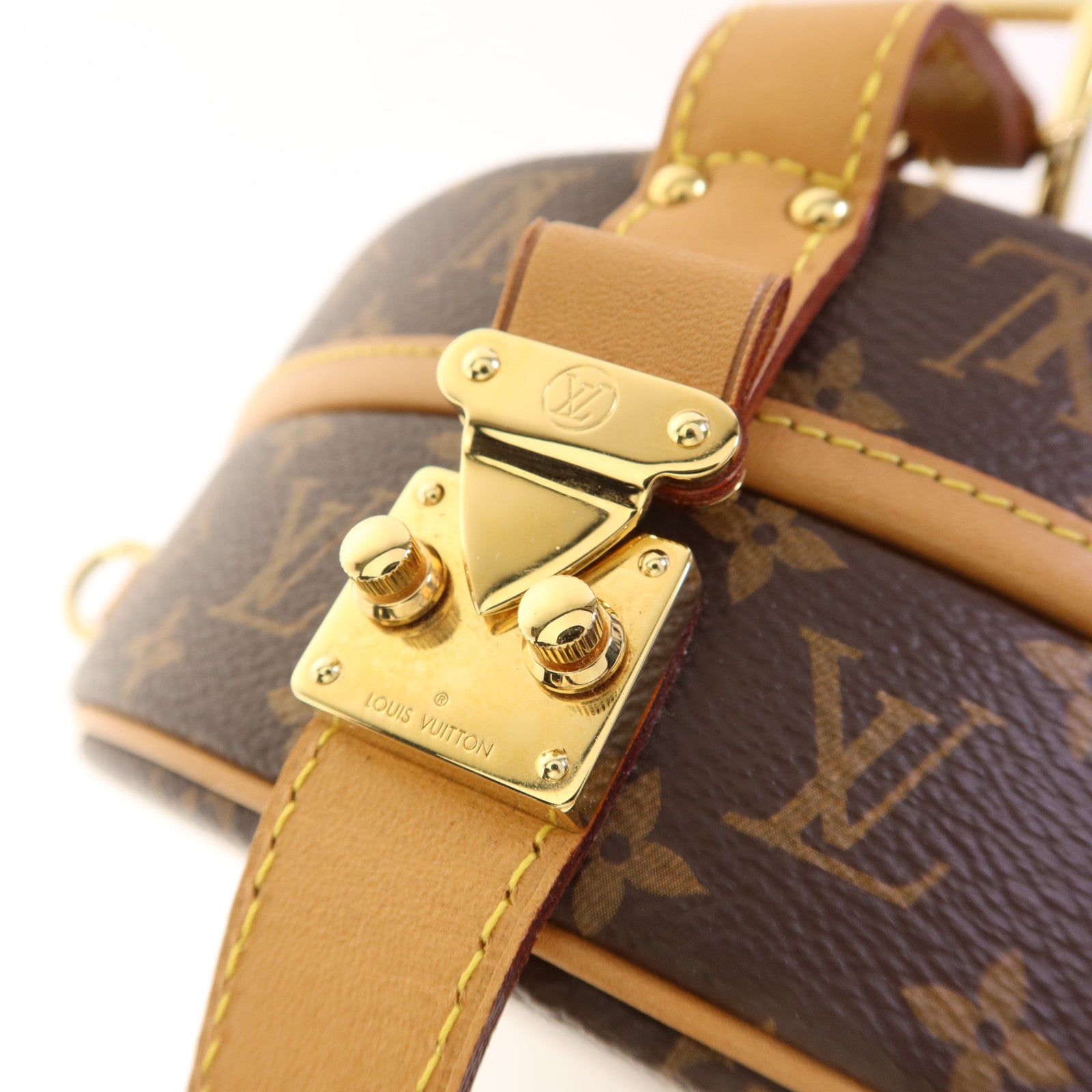 LOUIS VUITTON Monogram Petite Boite Chapeau金扣手挽肩背兩用袋