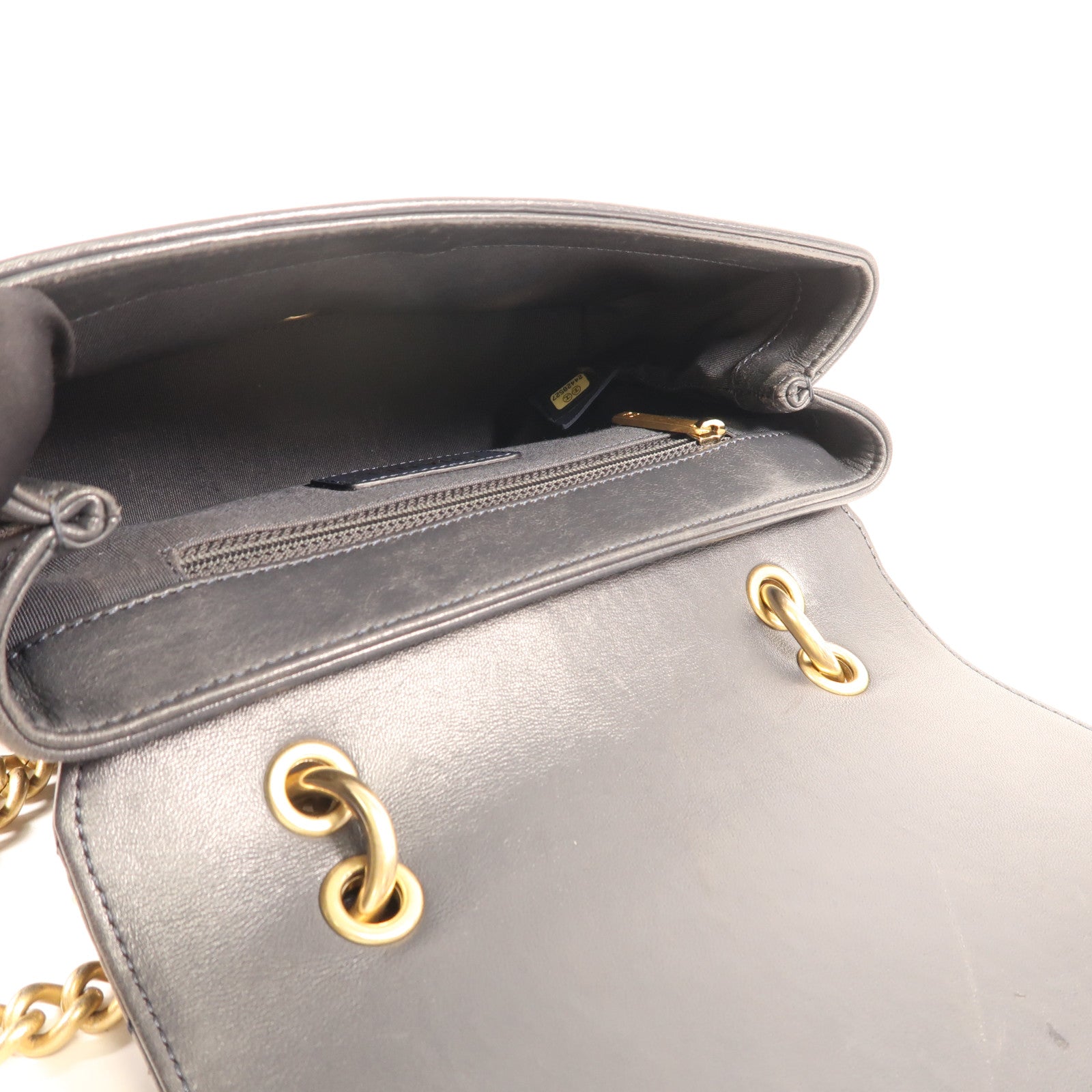 CHANEL 牛皮皮革Shoulder Bag金扣鏈帶肩背袋