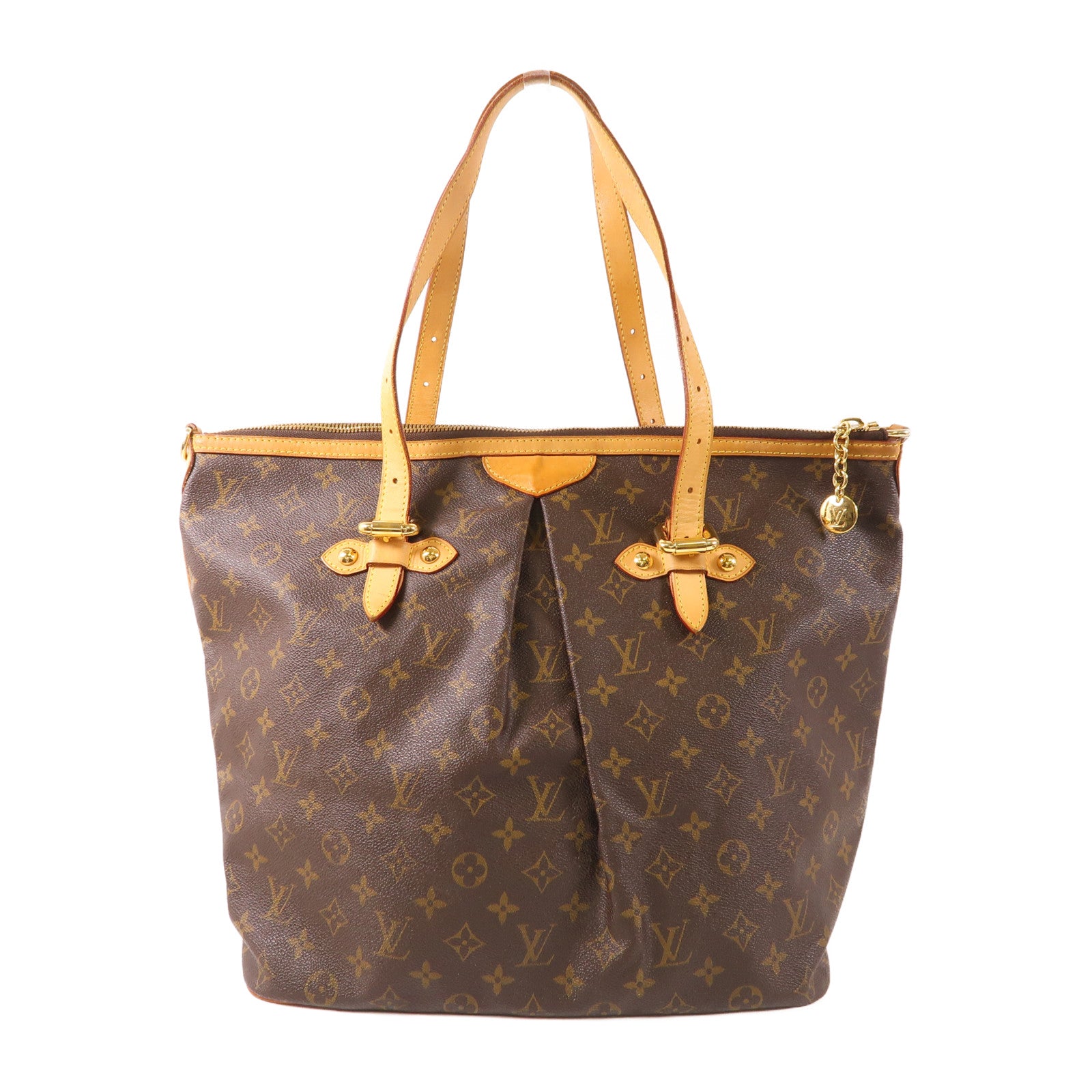 LOUIS VUITTON Monogram Palermo GM金扣手挽肩背兩用袋棕色