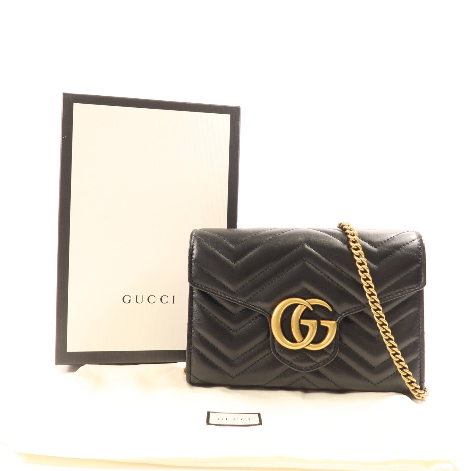 GUCCI 牛皮皮革GG Mormont金扣肩背袋