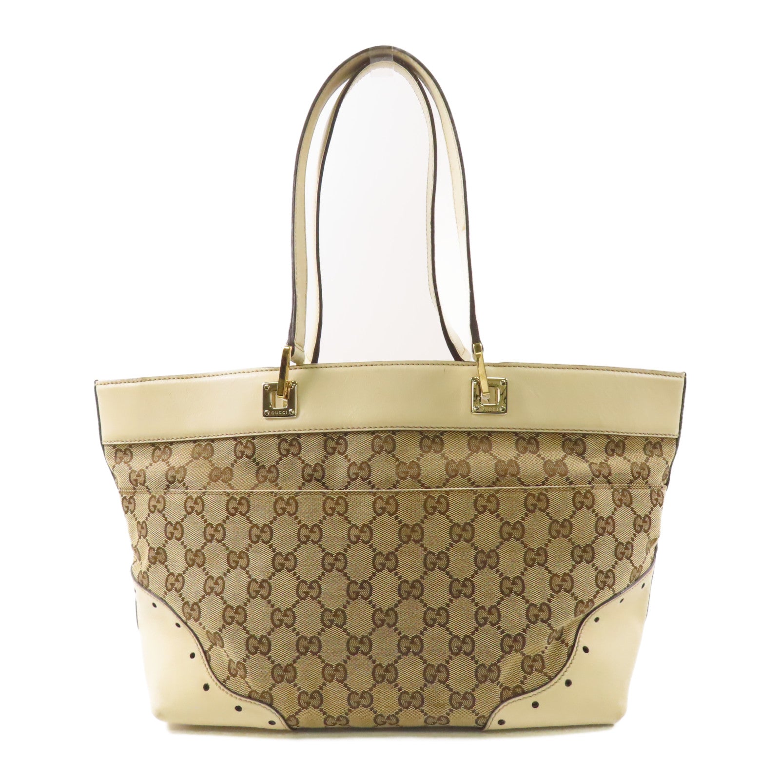 GUCCI 帆布/皮革Shoulder Bag金扣肩背袋