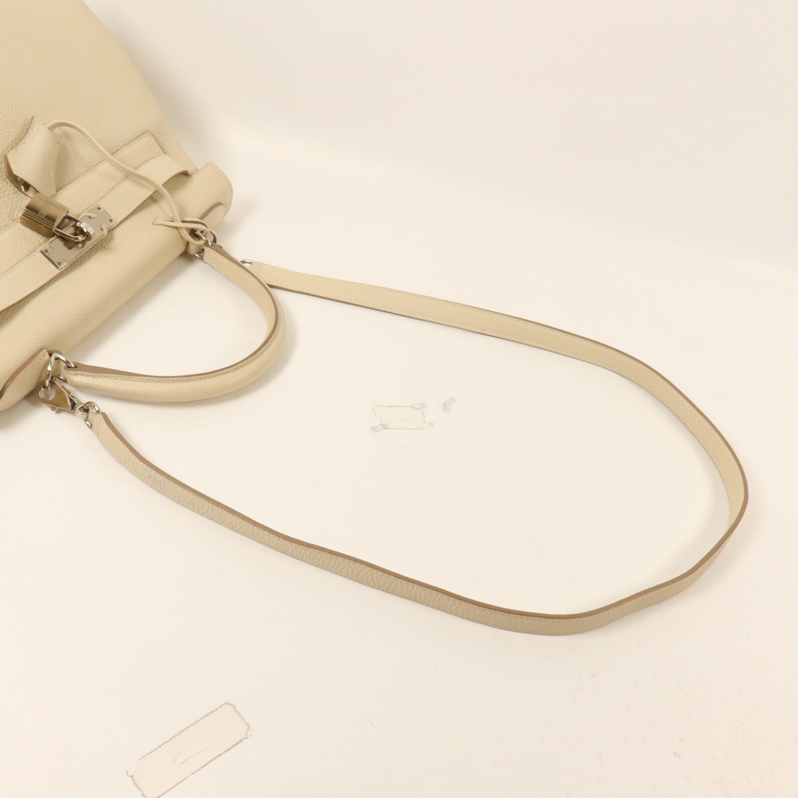 HERMES Clemence皮革Kelly 28手挽肩背兩用袋Craie