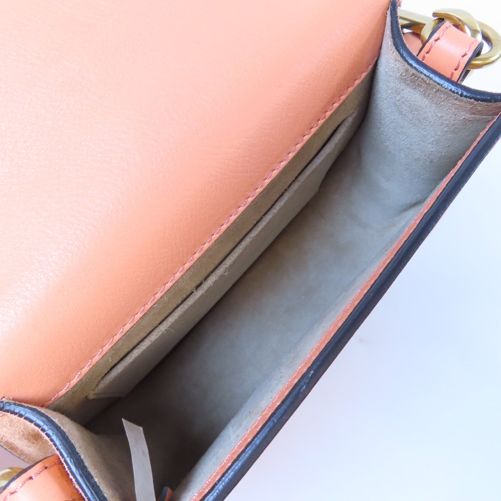 Chloe 牛皮皮革Shoulder Bag金扣手挽肩背兩用袋橙色