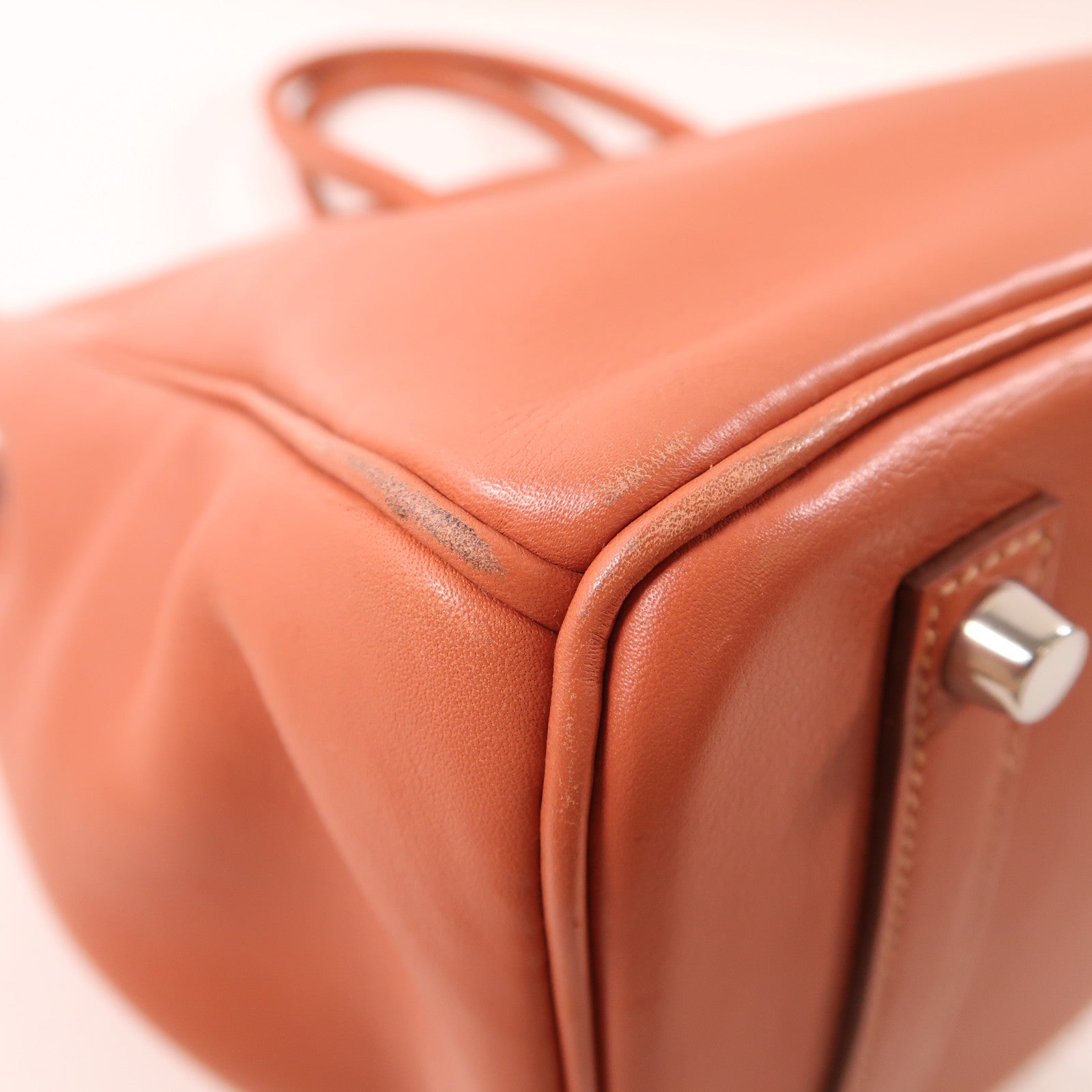 HERMES Swift皮革Birkin 35銀扣手挽袋Rose Tea粉紅色