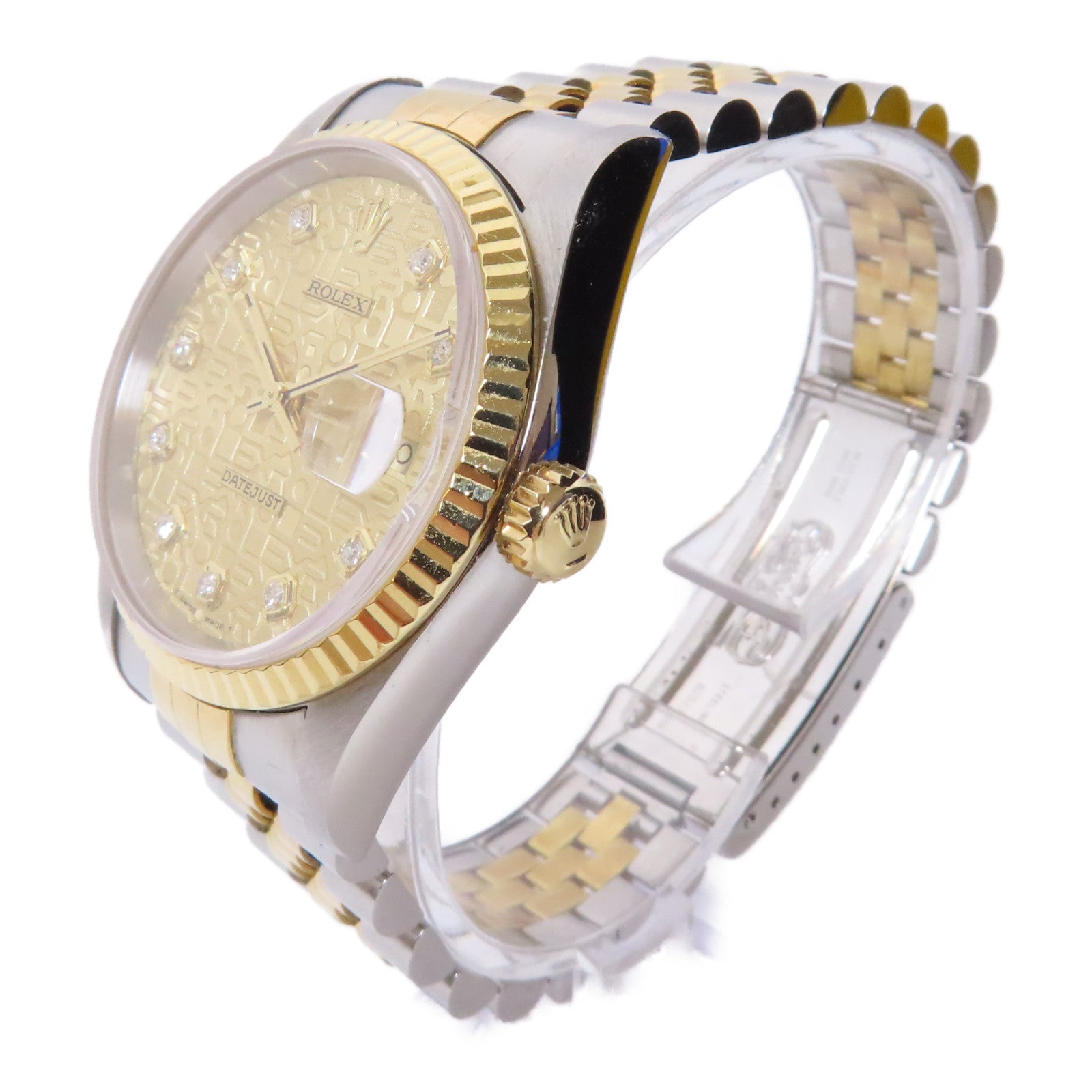ROLEX Datejust 18K黃金/不鏽鋼手錶自動機芯金色