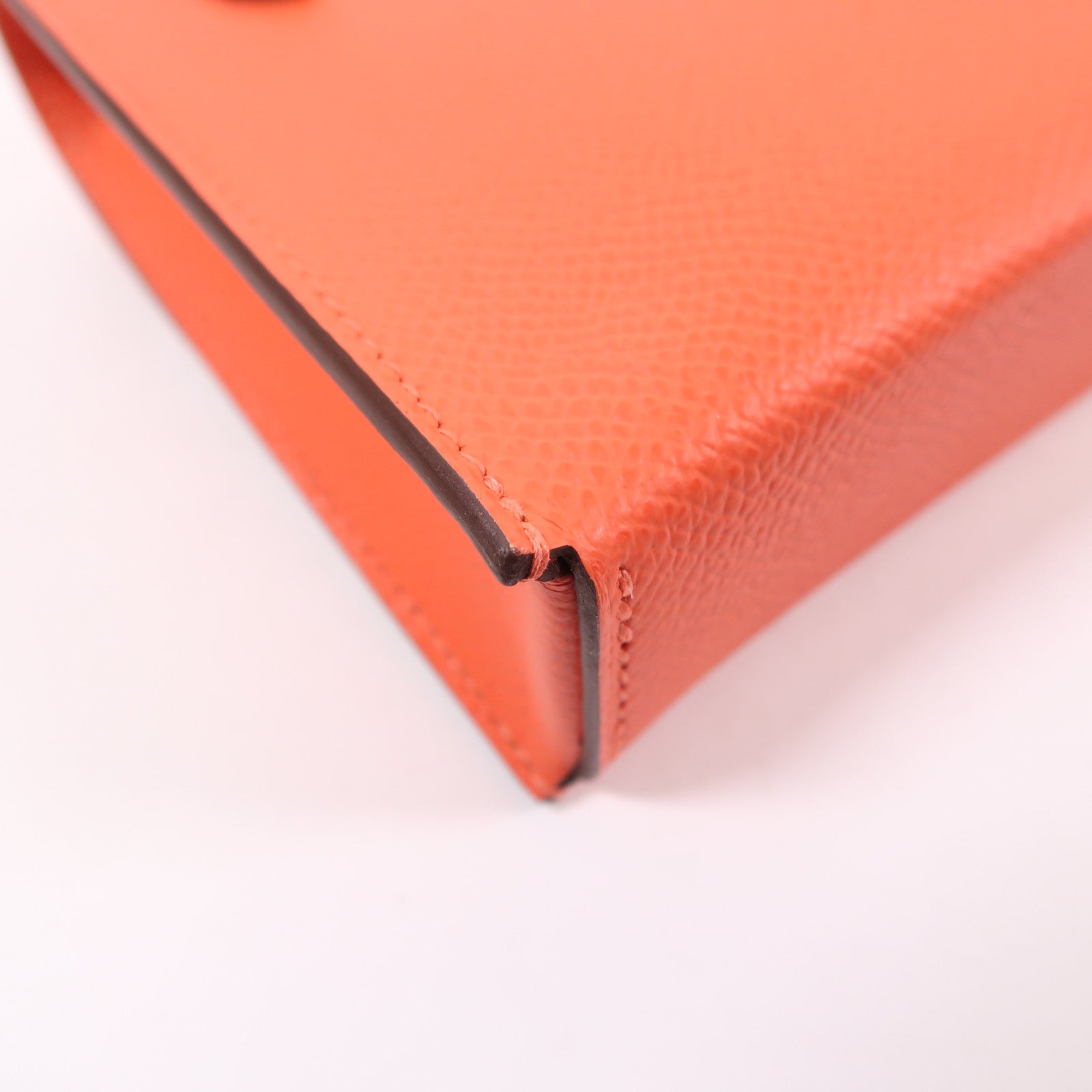 HERMES PHW Hermesnap Wallet Shoulder Bag Epsom Leather Orange Field