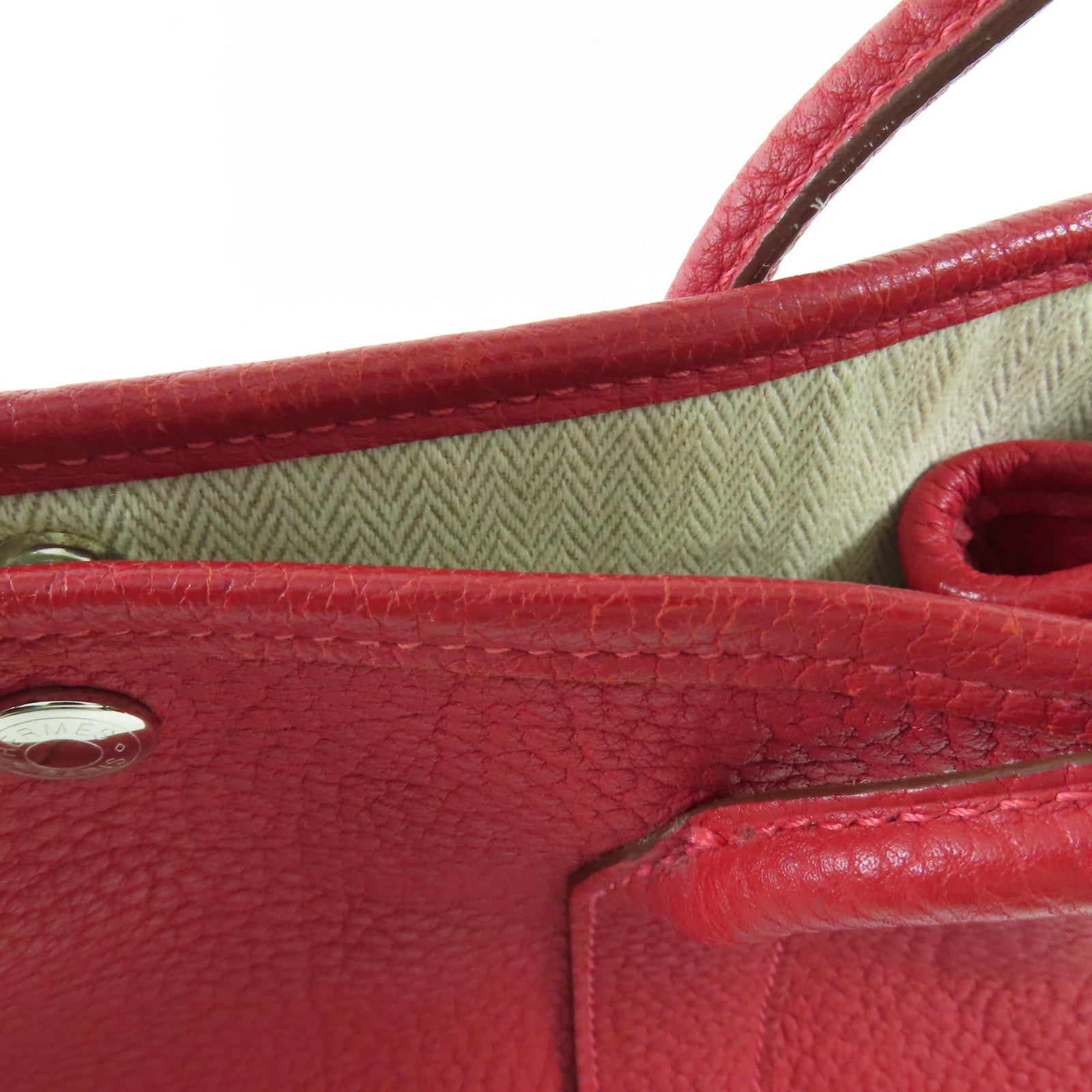 HERMES 【激減優惠】Negonda Garden Party TPM銀扣手挽袋Q5 Rouge Casaque