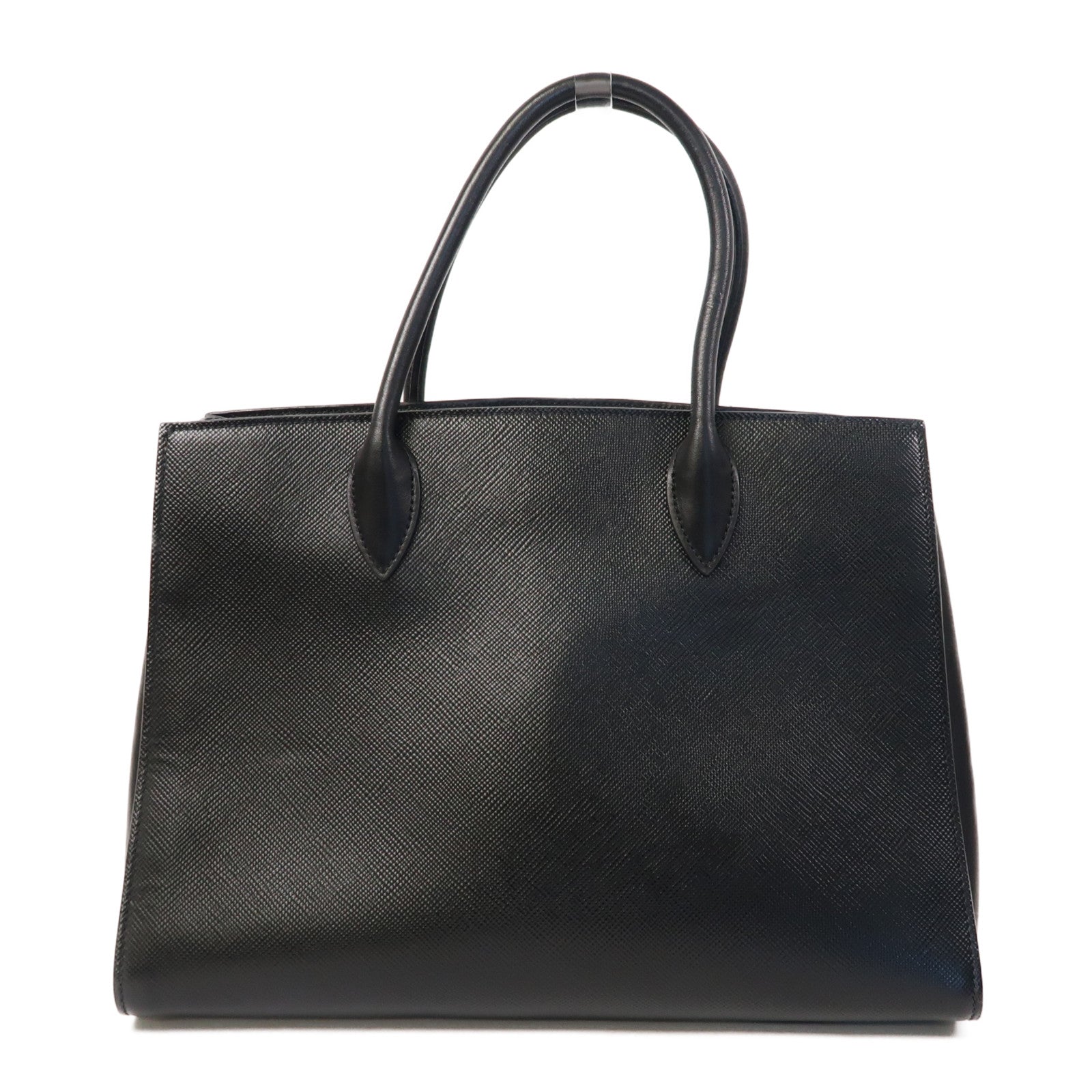 PRADA 牛皮皮革Shoulder Bag金扣手挽肩背兩用袋黑色