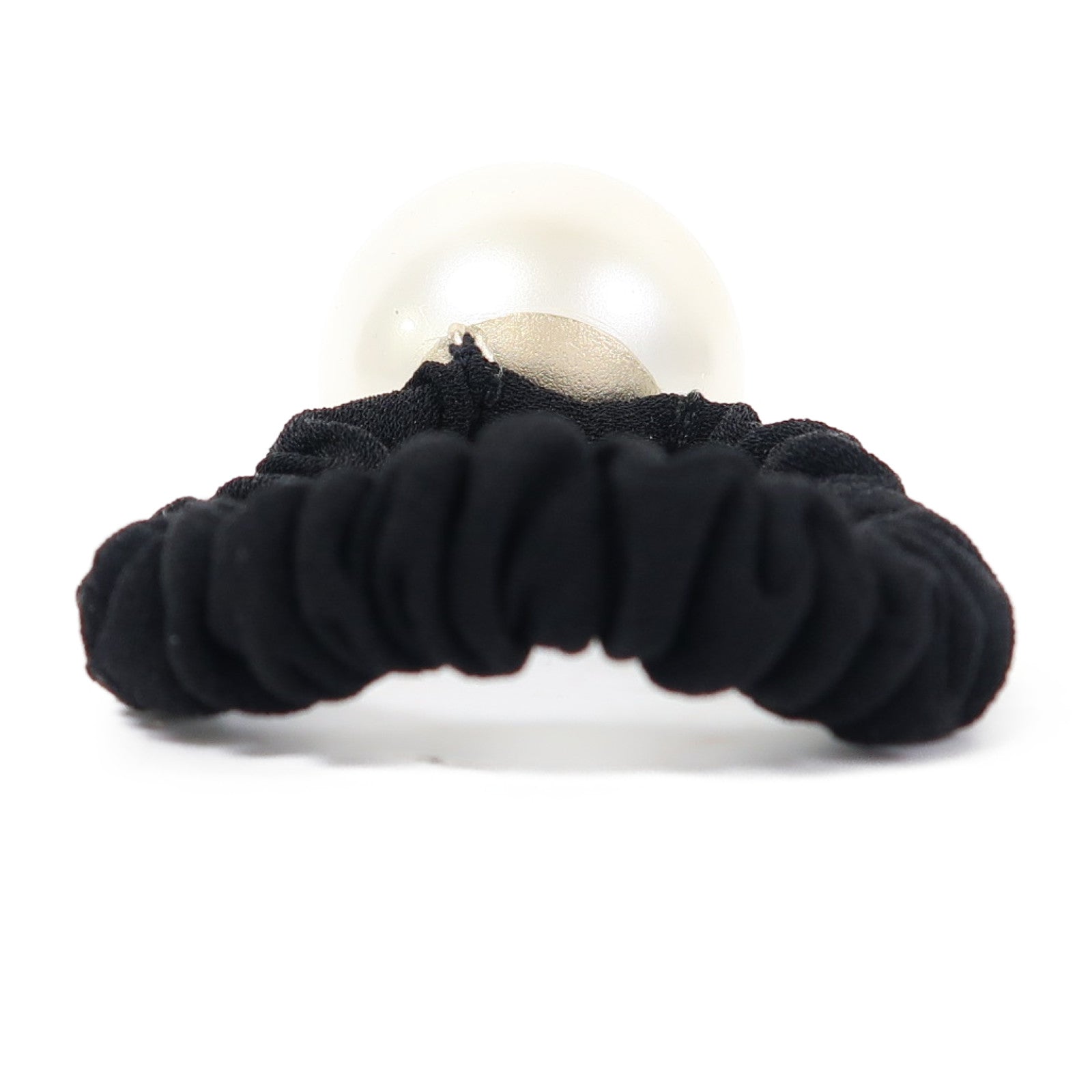 CHANEL PVC Pearl Hair Band髮飾黑色/白色