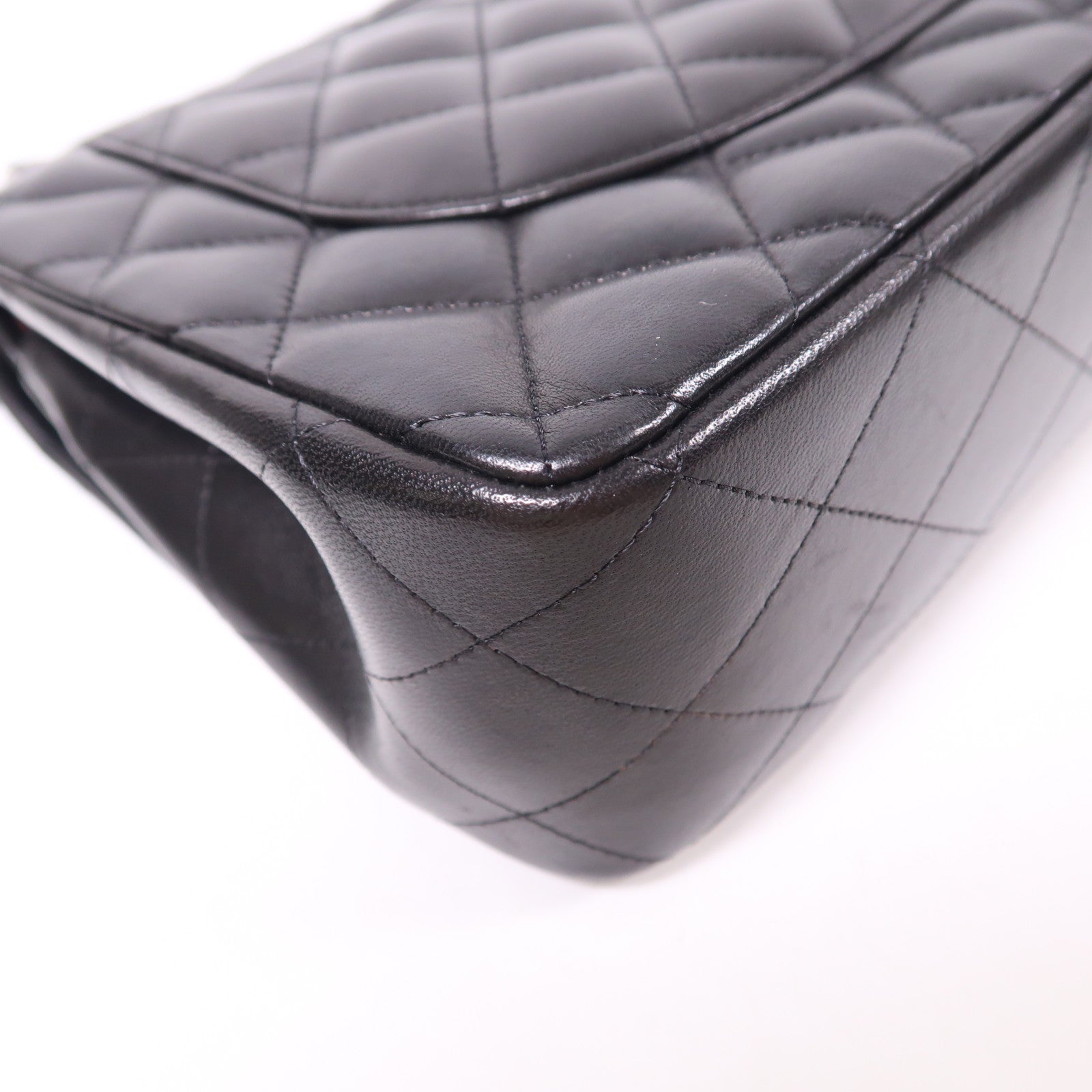 CHANEL 羊皮皮革Large Classic銀扣鏈帶肩背袋