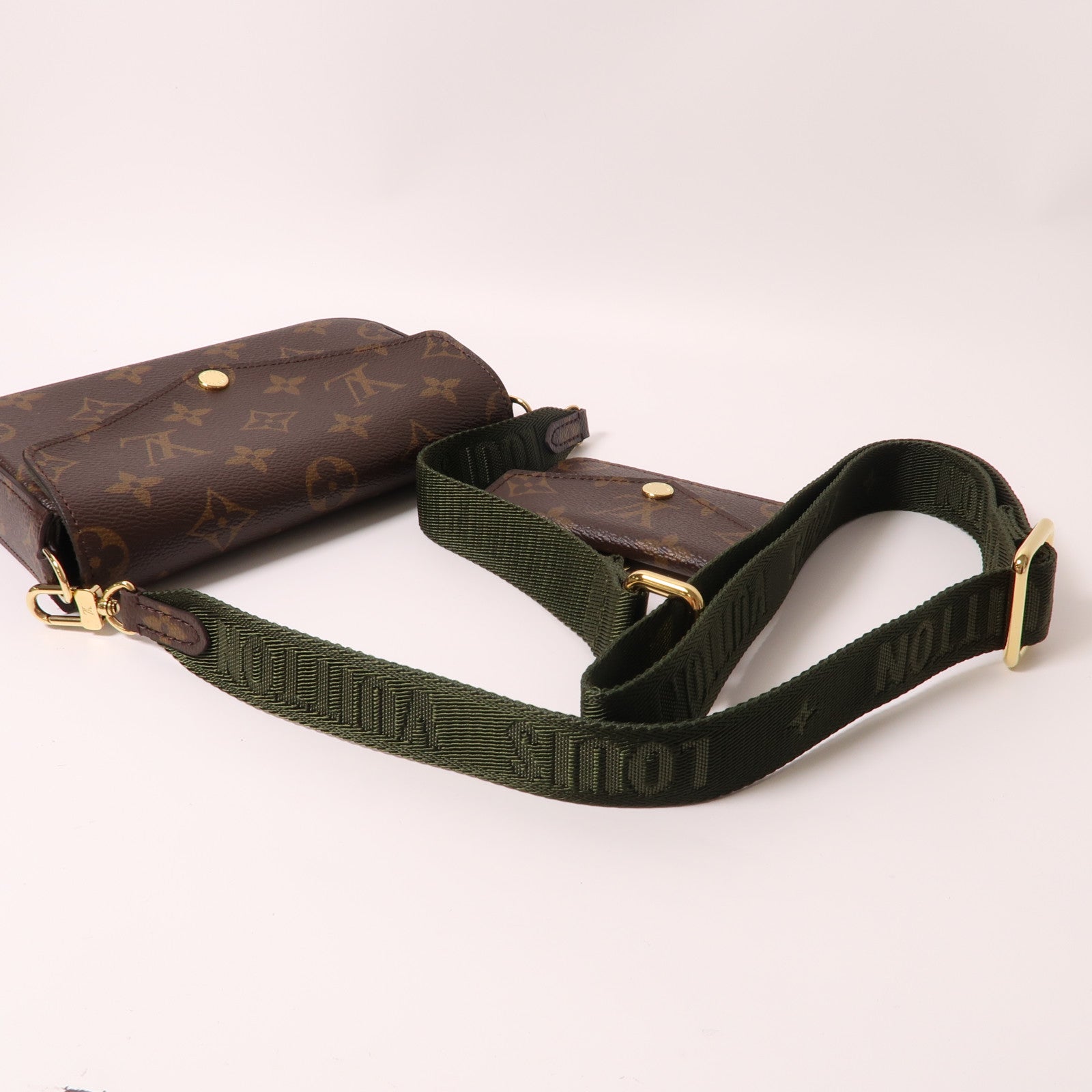 LOUIS VUITTON Monogram Felicie Strap & Go金扣肩背袋啡色