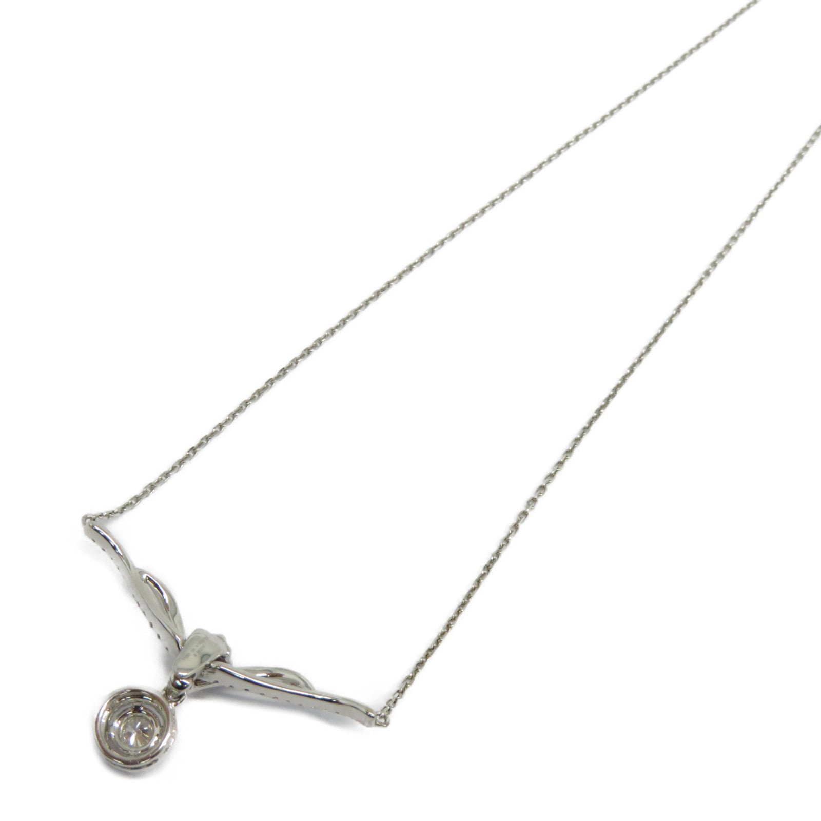 JEWELRY 【激減優惠】18K白金Diamond Necklace 0.143ct/0.08ct鑽石項鍊