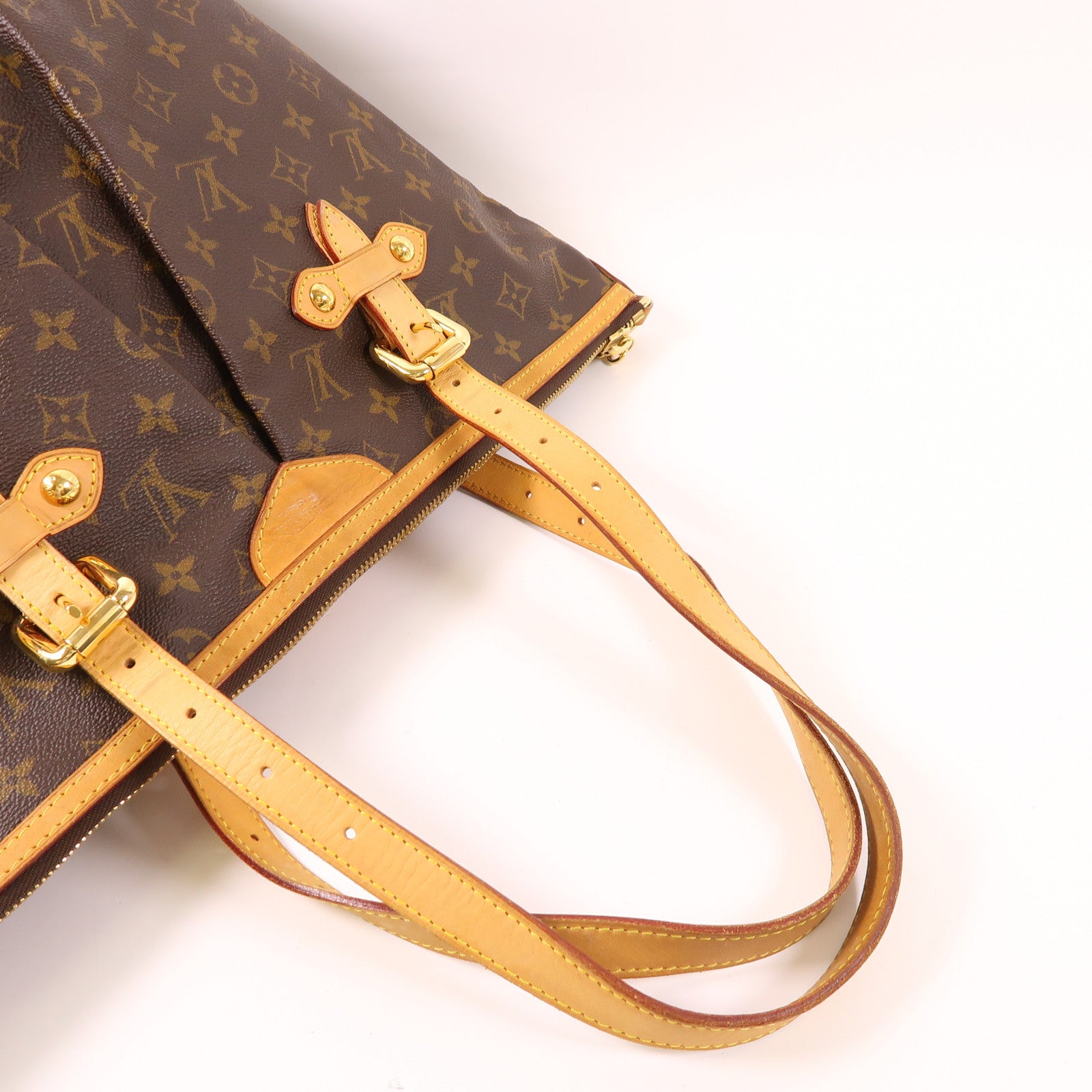 LOUIS VUITTON Monogram Palermo GM金扣手挽肩背兩用袋棕色