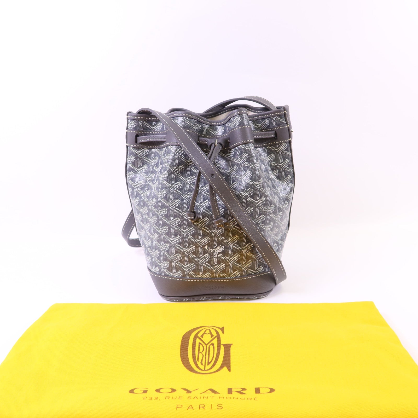 GOYARD 塗層帆布Petit Flot PM Bucket Bag銀扣肩背袋