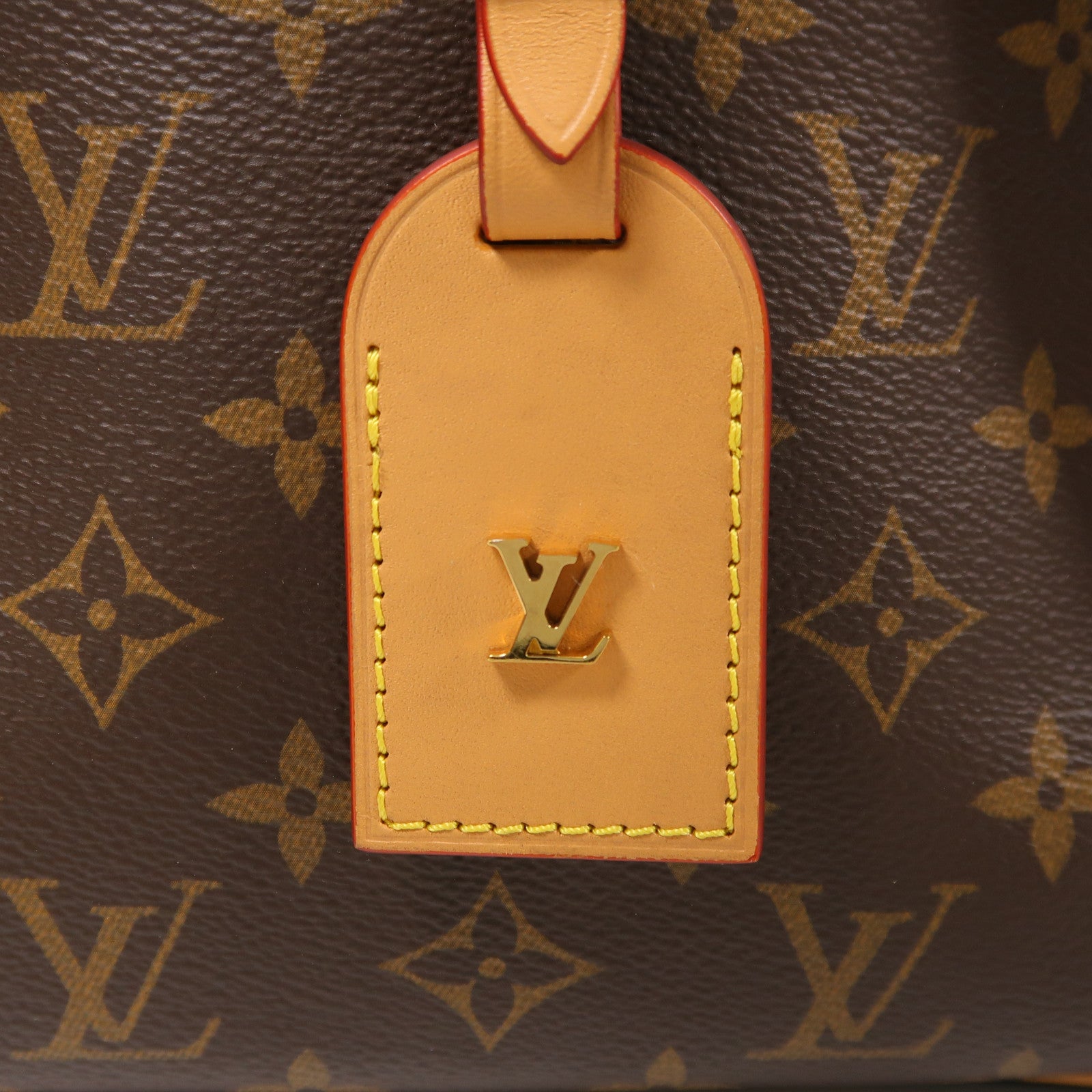 LOUIS VUITTON Monogram Odeon金扣手挽袋棕色
