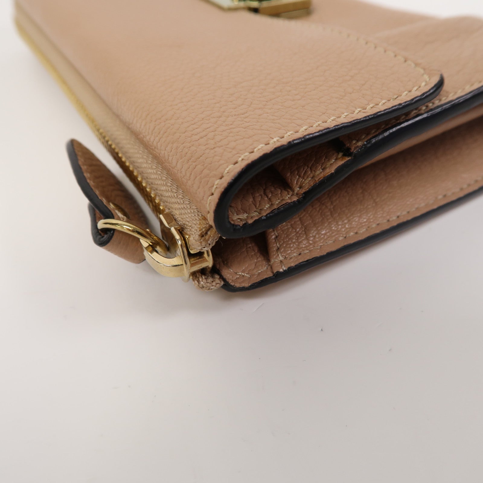 Chloe 皮革Long Wallet金扣長錢包裸色