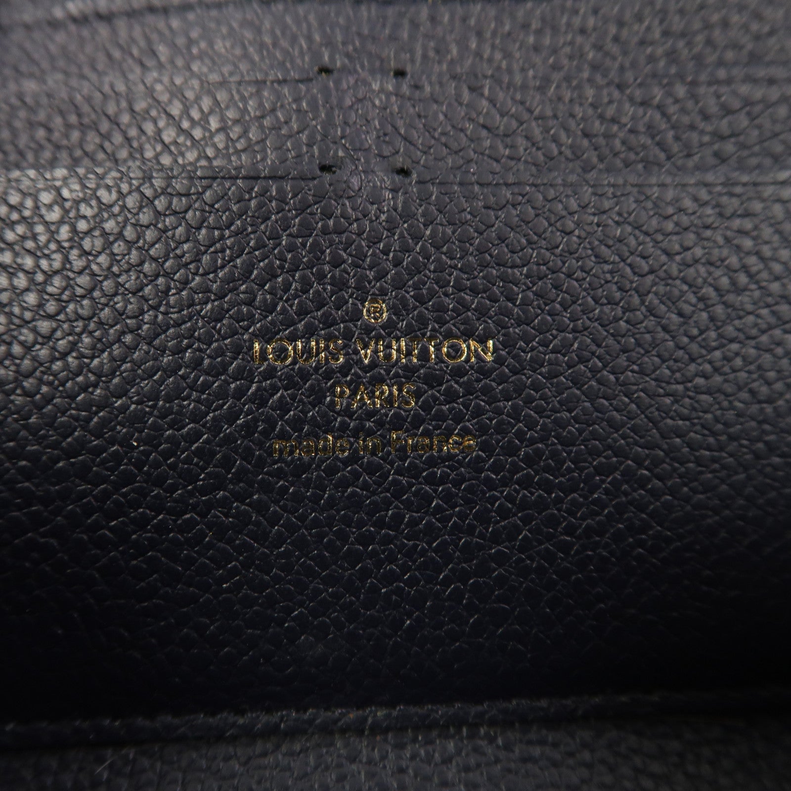 LOUIS VUITTON Monogram Empreinte Portefeuille Clemence金扣長錢包藍色