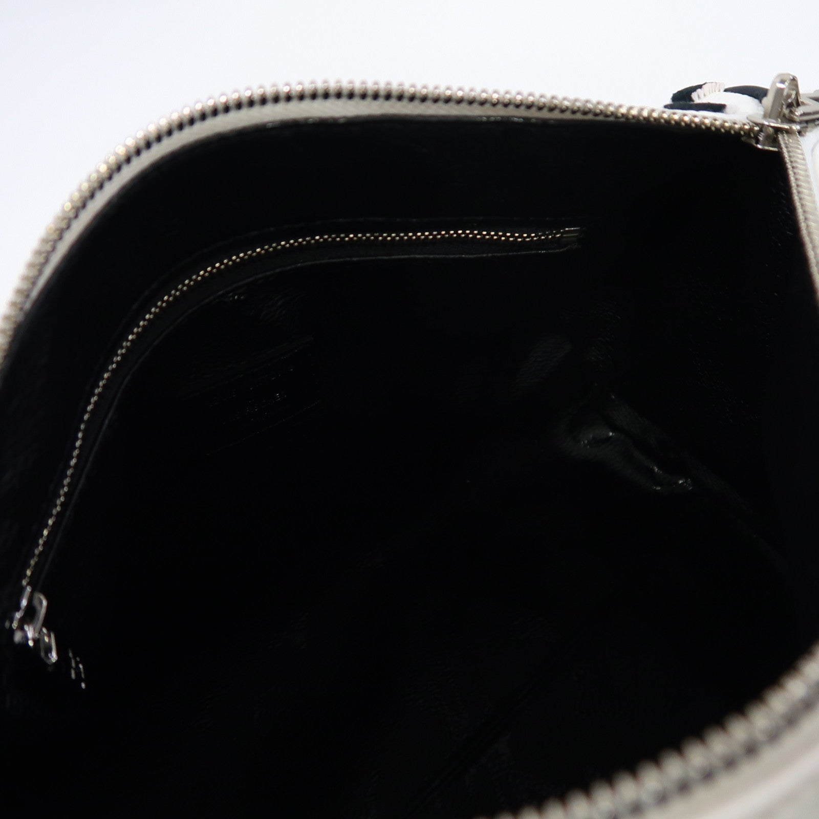 LOUIS VUITTON 絨布/塗層帆布Urs Fischer Speedy 25銀扣手挽肩背兩用袋白色/黑色