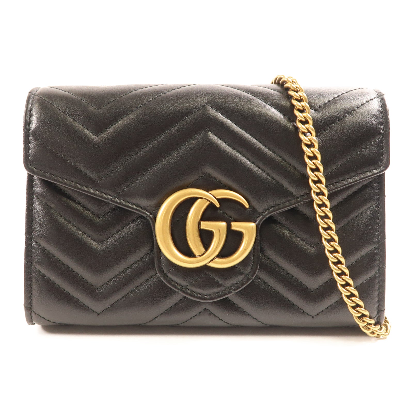 GUCCI 牛皮皮革GG Mormont金扣肩背袋