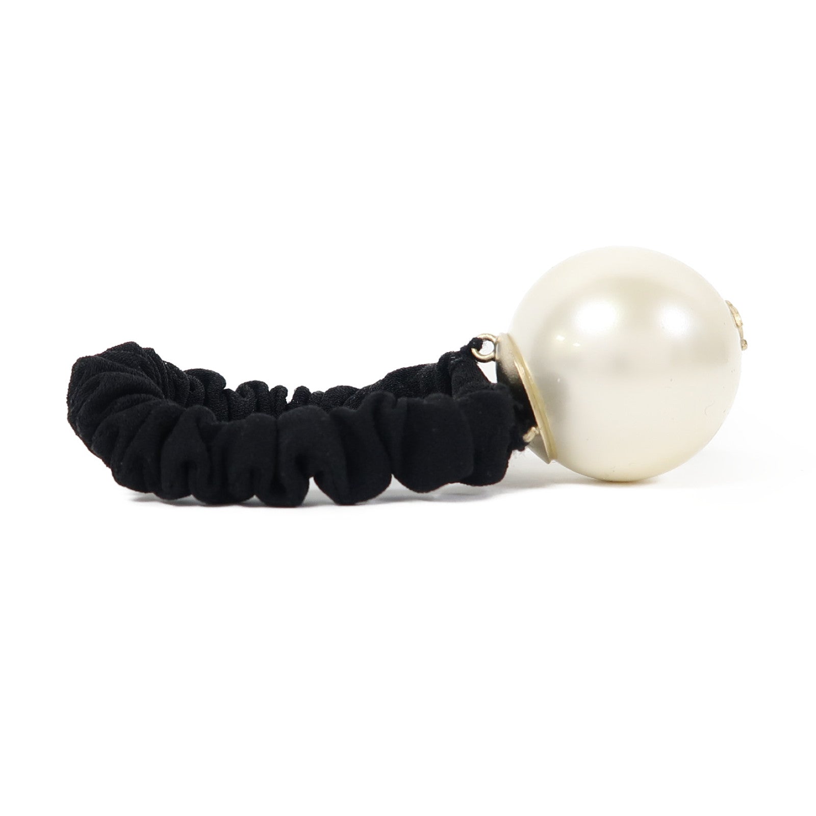 CHANEL PVC Pearl Hair Band髮飾黑色/白色