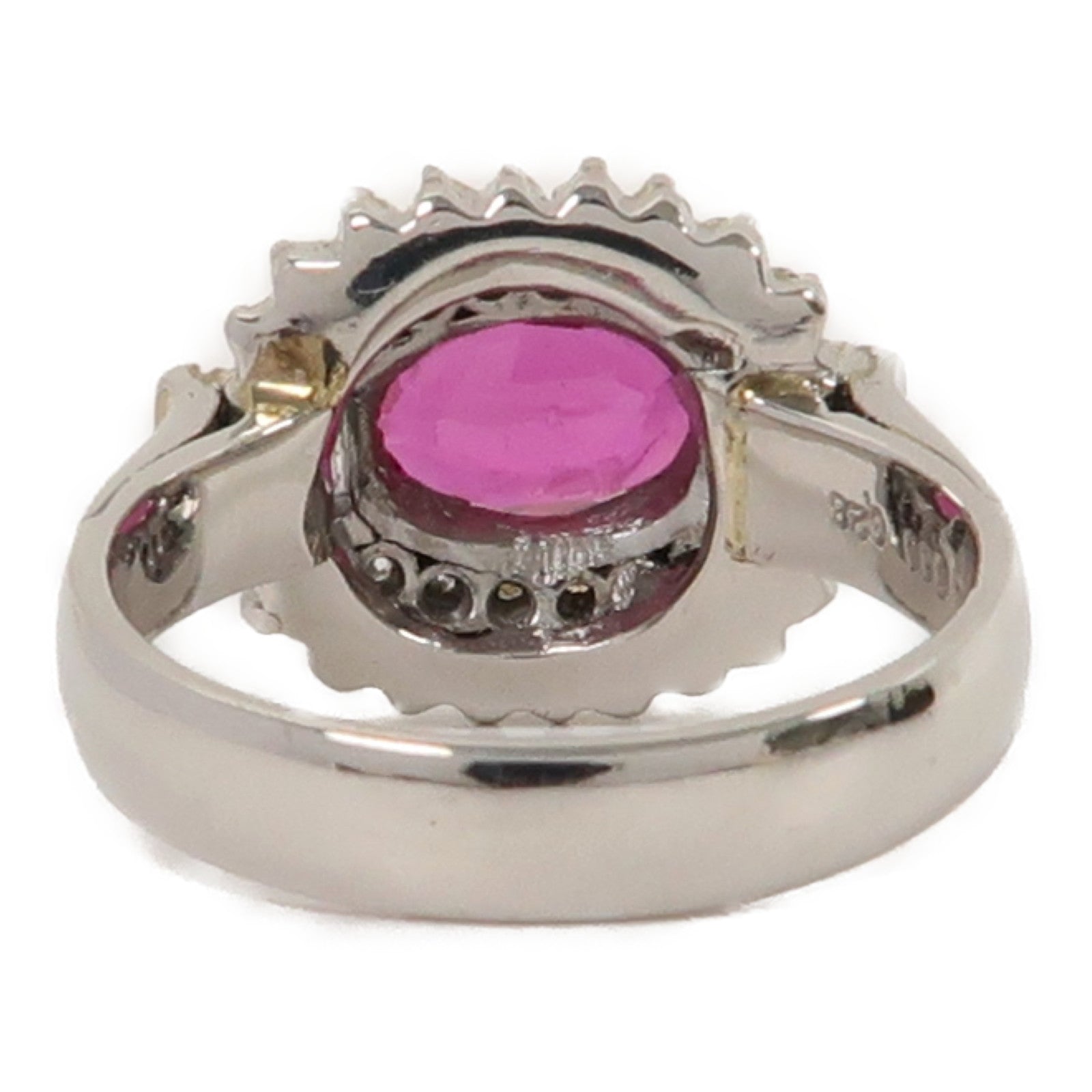 JEWELRY 【激減優惠】PT900鉑金Ring1.24ct紅寶石/0.30ct鑽石戒指US#6