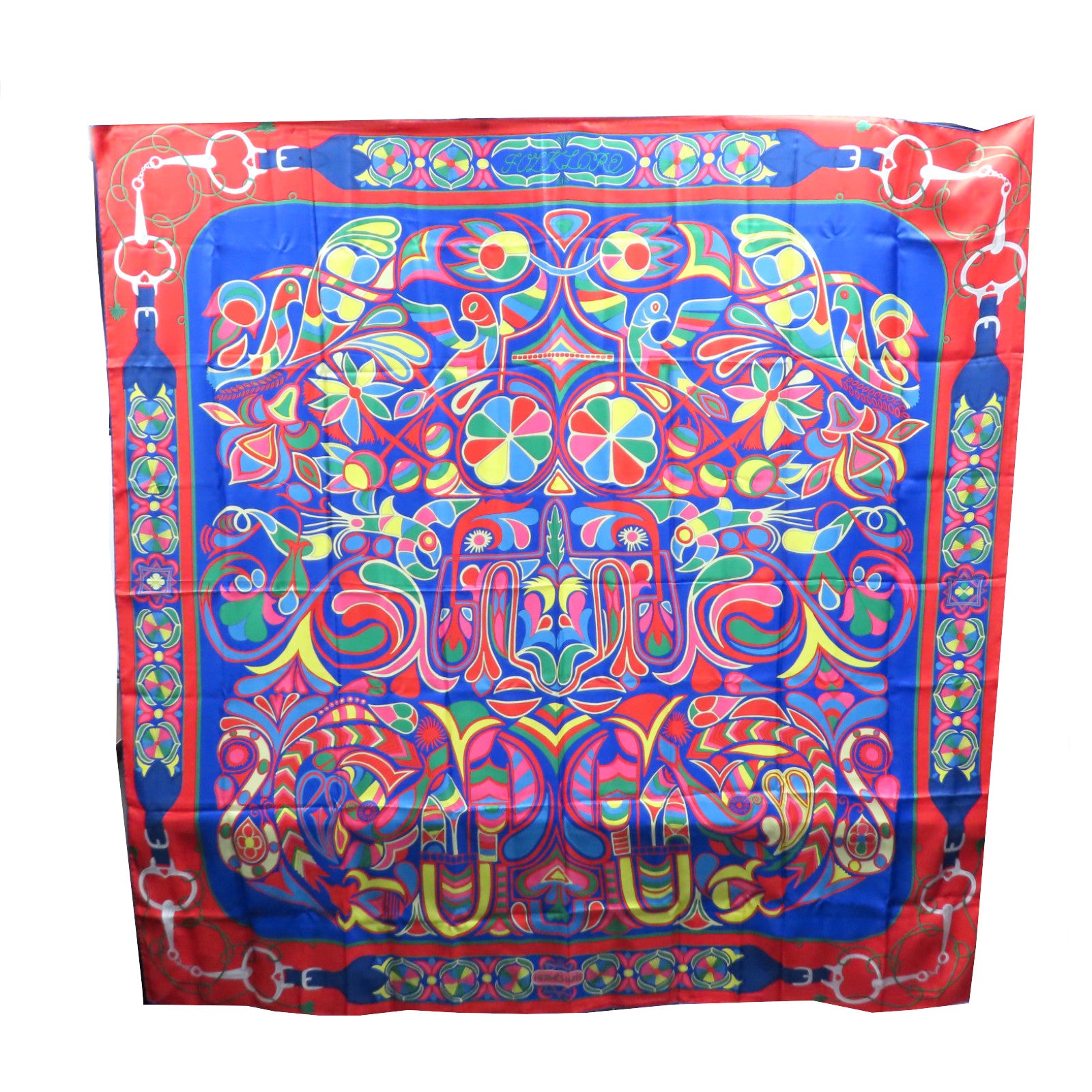 HERMES 絲質Scarf絲巾紅色/藍色/彩色