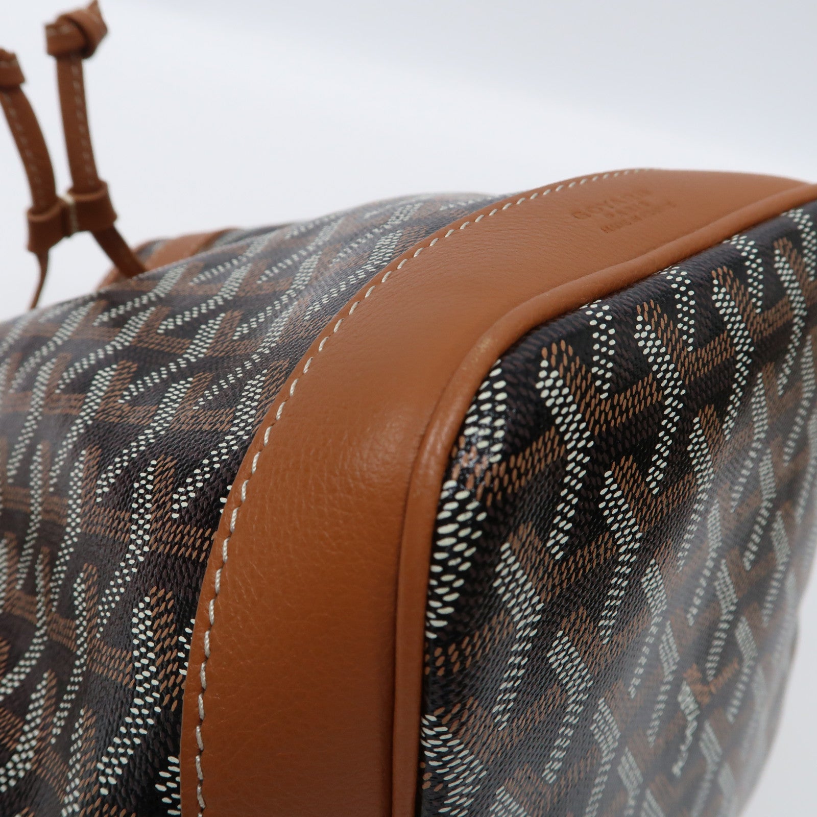 GOYARD 塗層帆布Petit Flot Bucket銀扣肩背袋黑色/啡色