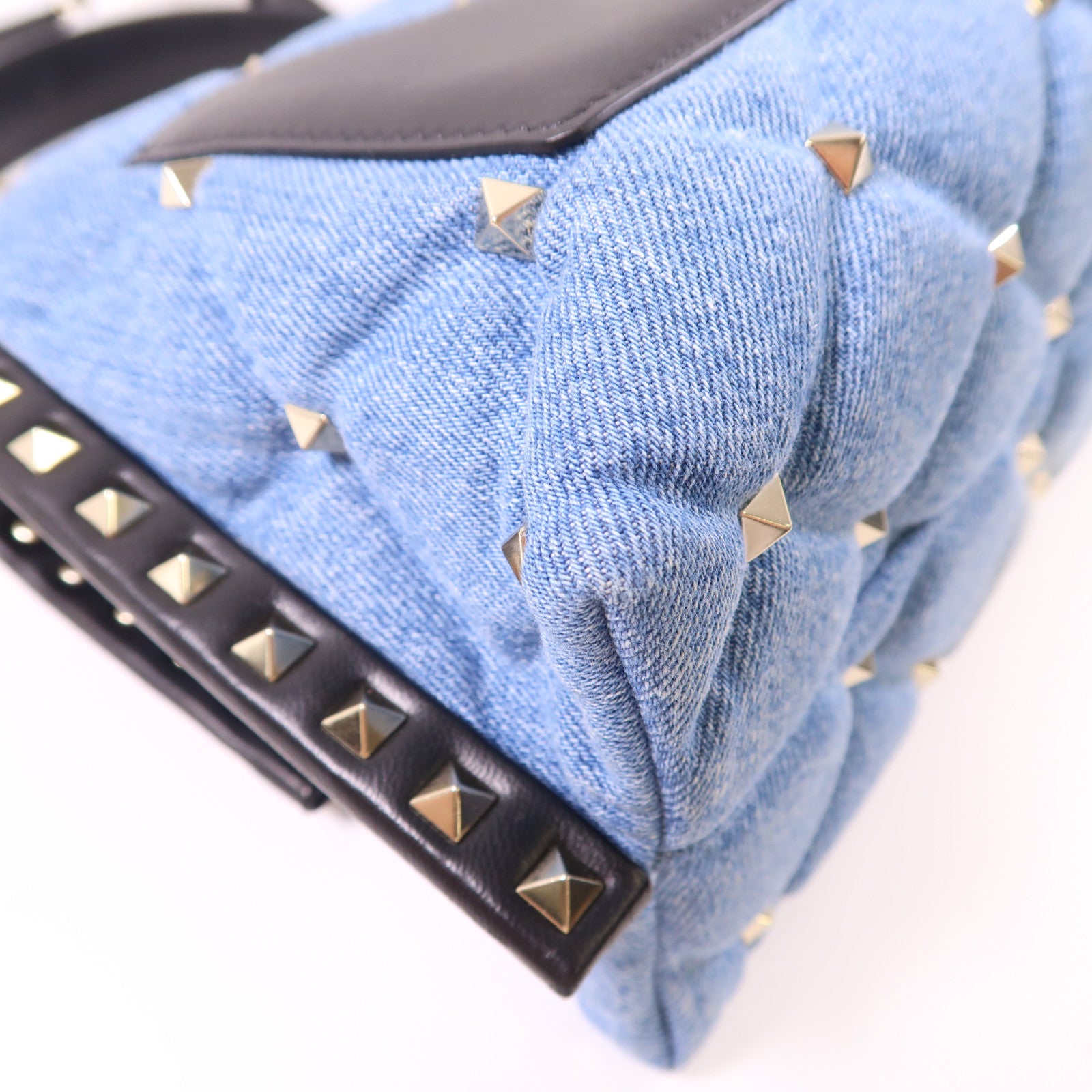 Valentino 牛仔布Candy Stud金扣手挽肩背兩用袋