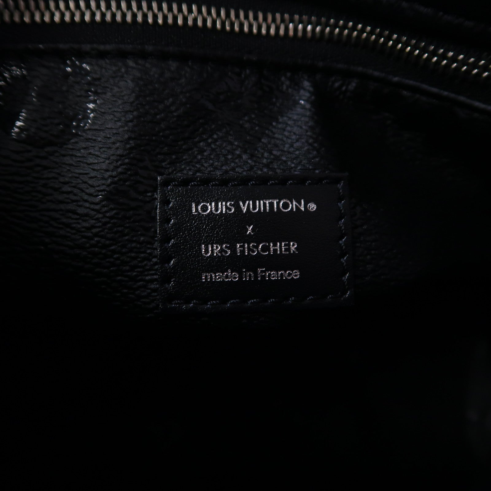 LOUIS VUITTON 絨布/塗層帆布Urs Fischer Speedy 25銀扣手挽肩背兩用袋白色/黑色