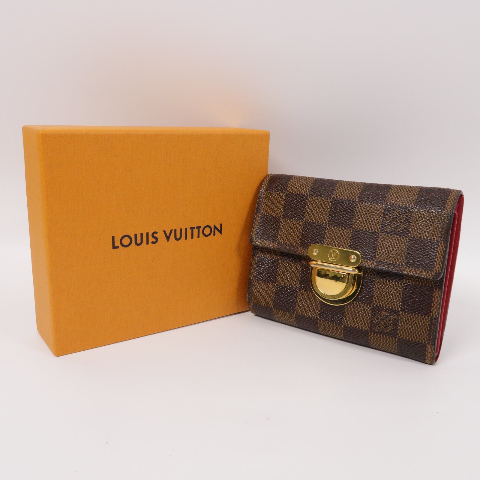 LOUIS VUITTON 【激減優惠】Damier Pottefeuille Koala Wallet金扣折疊錢包啡色