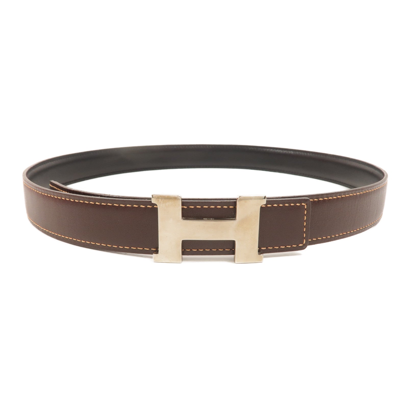 HERMES Swift皮革Reversible Mini H Belt皮帶
