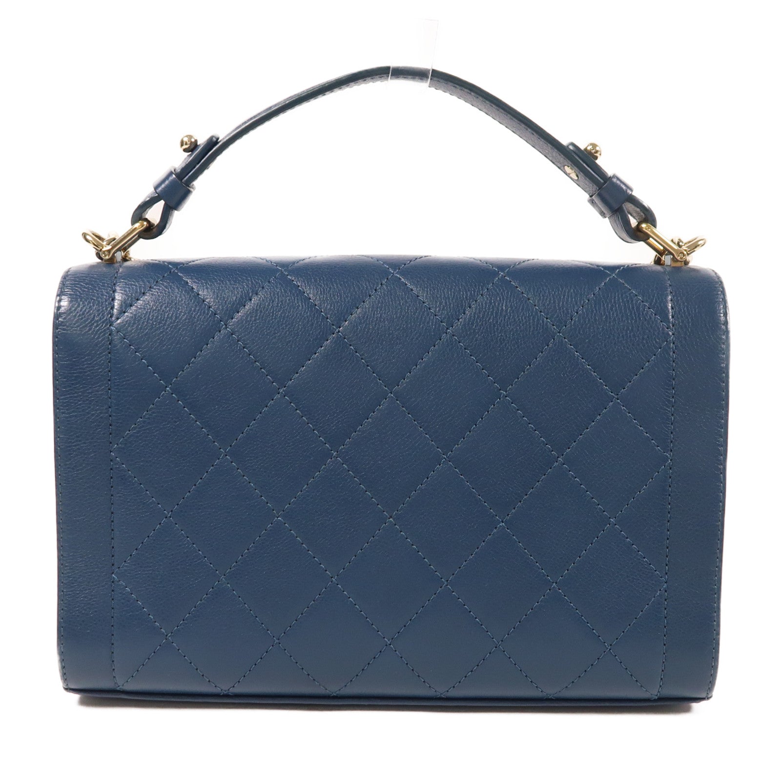 CHANEL 牛皮皮革Chain Shoulder金扣手挽肩背兩用袋