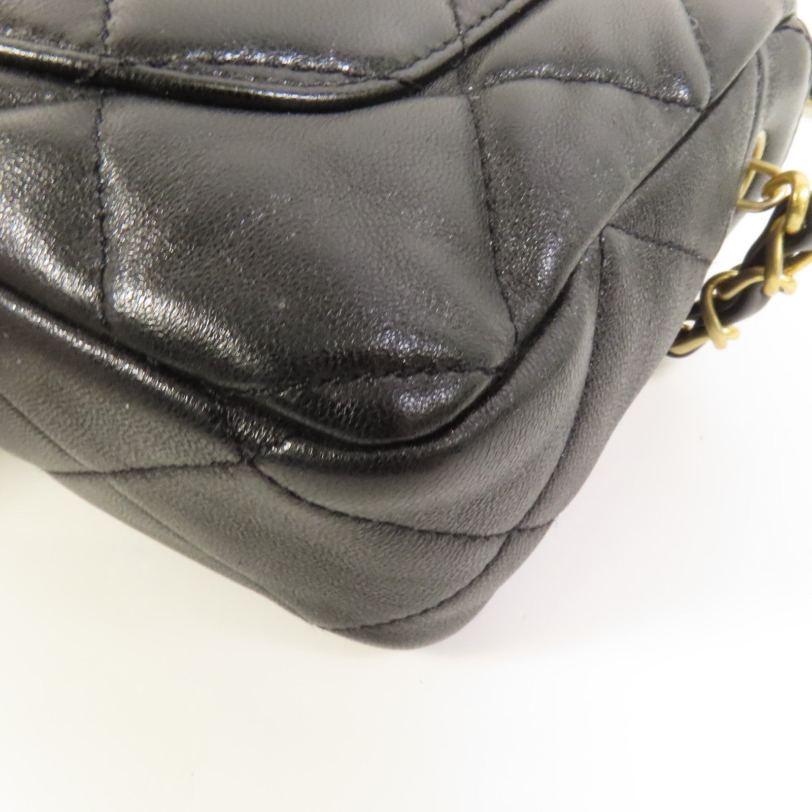 CHANEL 羊皮皮革Chain Shoulder金扣鏈帶肩背袋