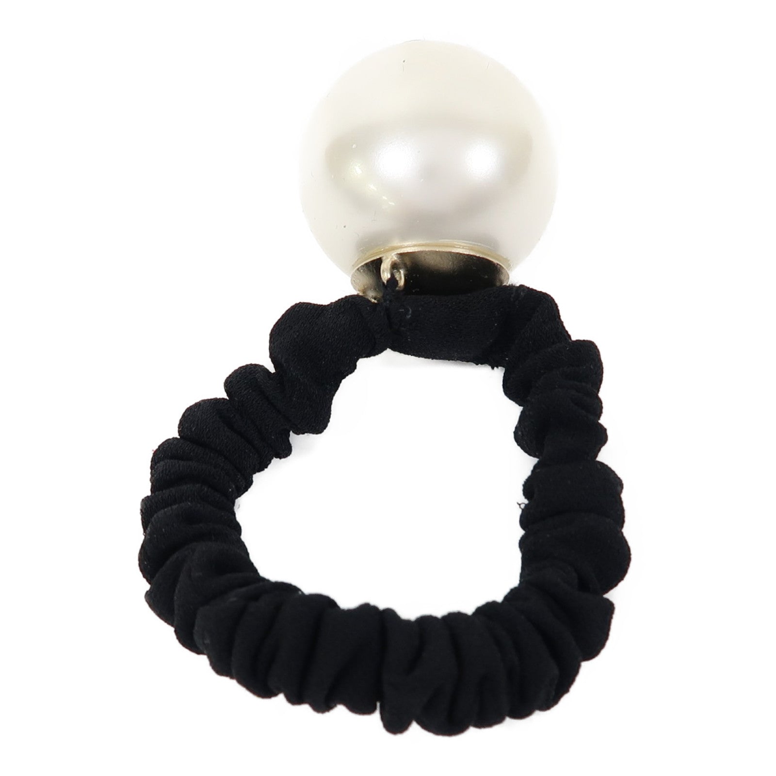 CHANEL PVC Pearl Hair Band髮飾黑色/白色
