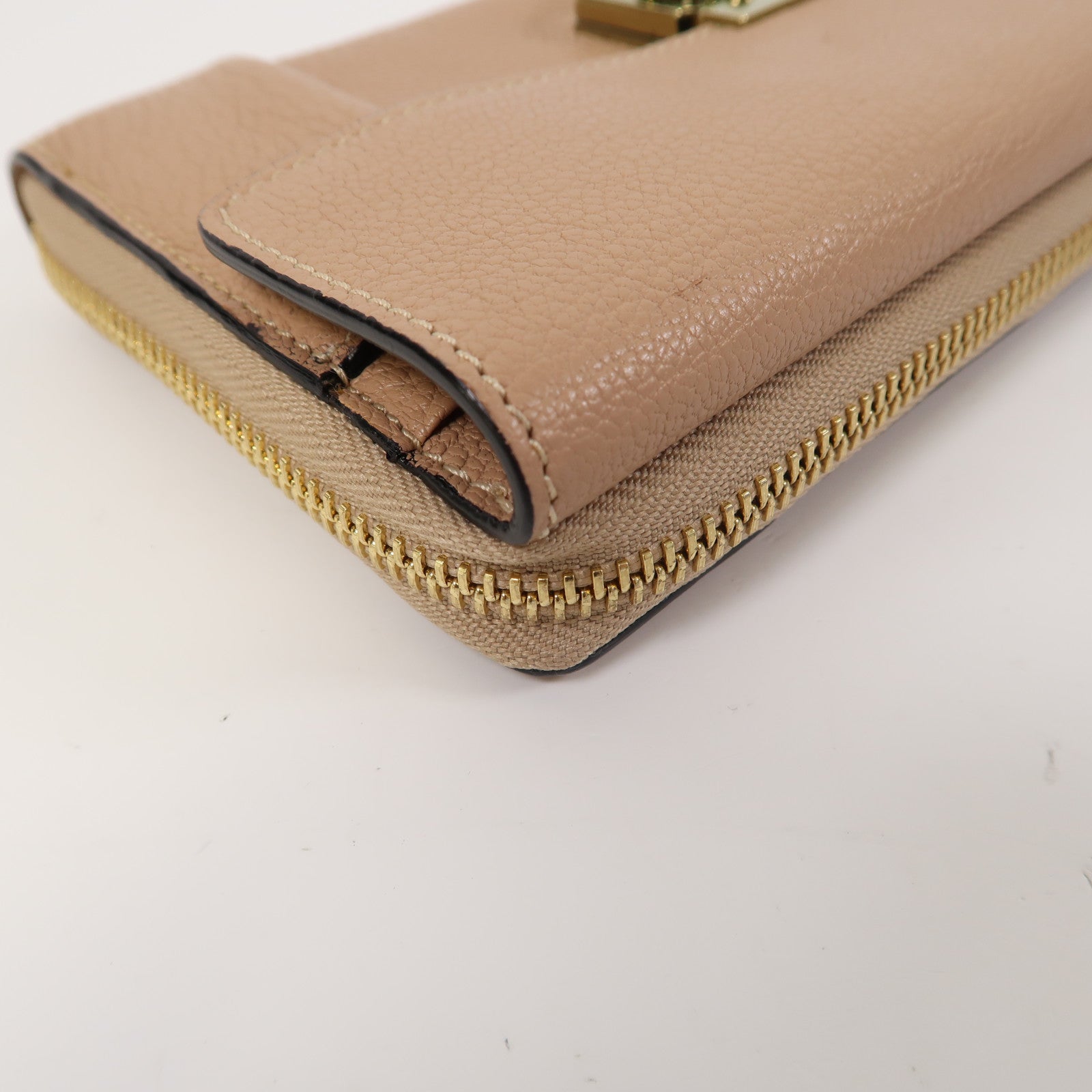 Chloe 皮革Long Wallet金扣長錢包裸色