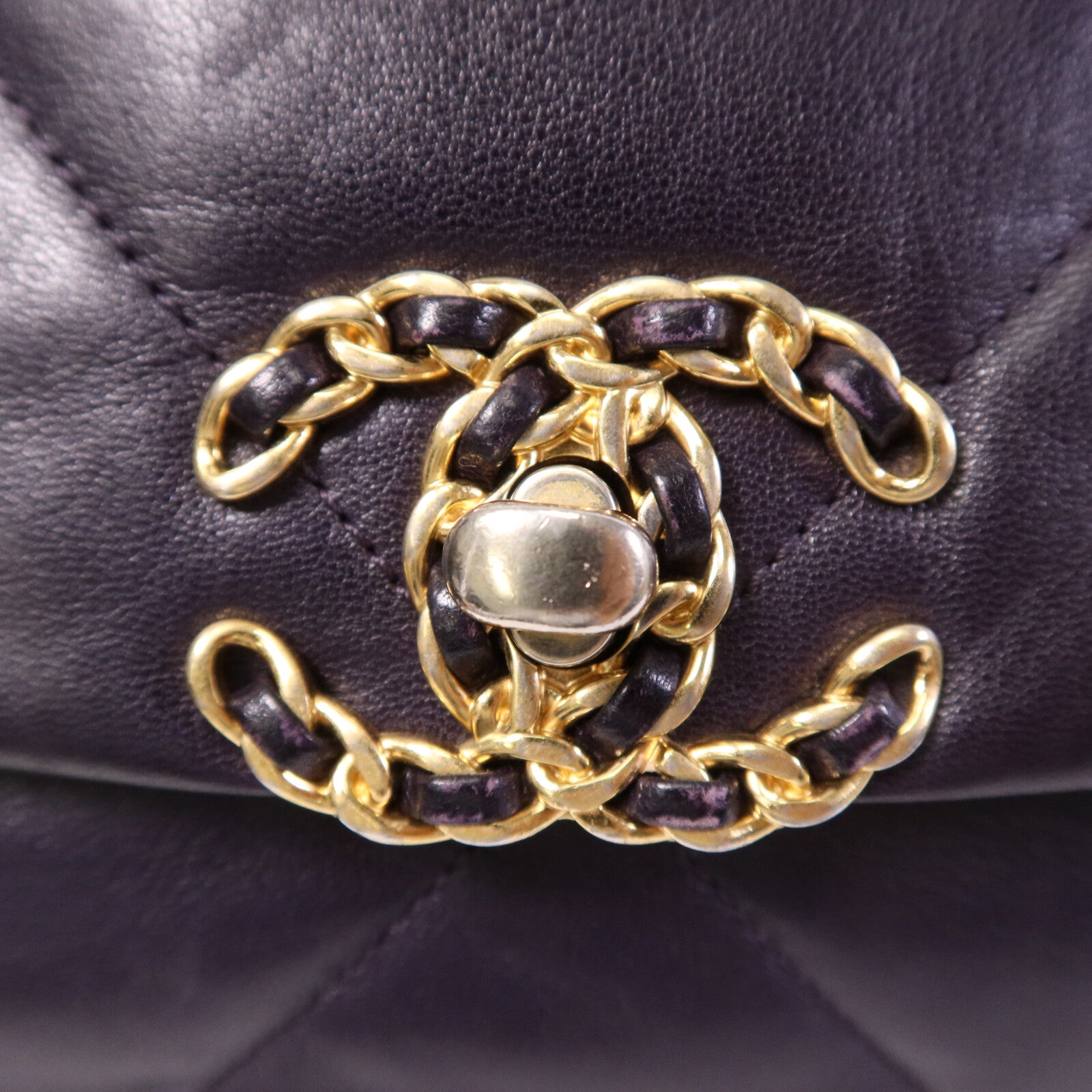 CHANEL 【激減優惠】牛皮皮革Chanel 19 Small金扣鏈帶手挽肩背兩用袋