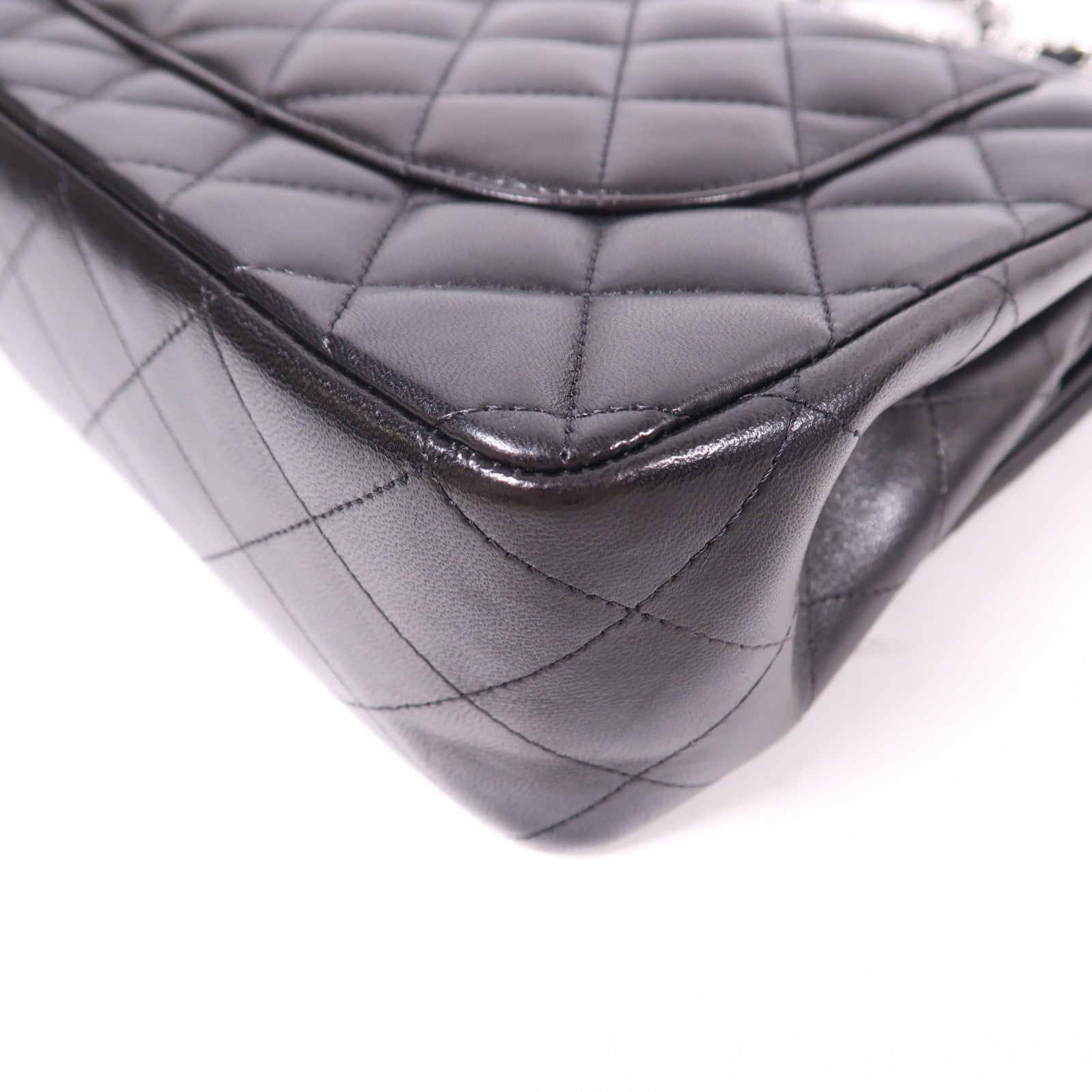 CHANEL CC SHW Large Classic Chain Shoulder Bag Lambskin Leather Black