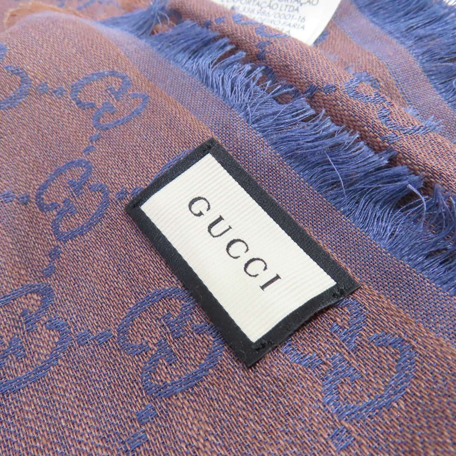 GUCCI 絲質Scarf絲巾藍色/紫色