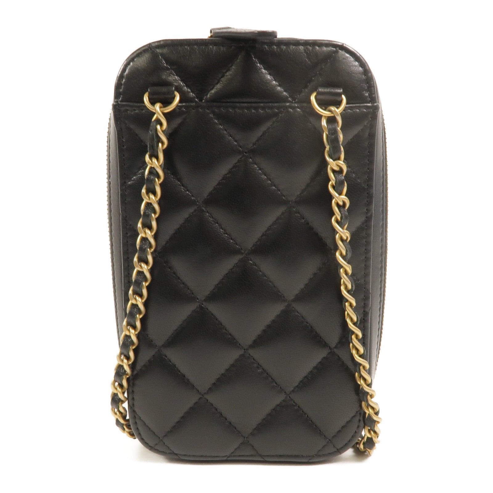 CHANEL 羊皮皮革Phone Bag鏈帶肩背袋