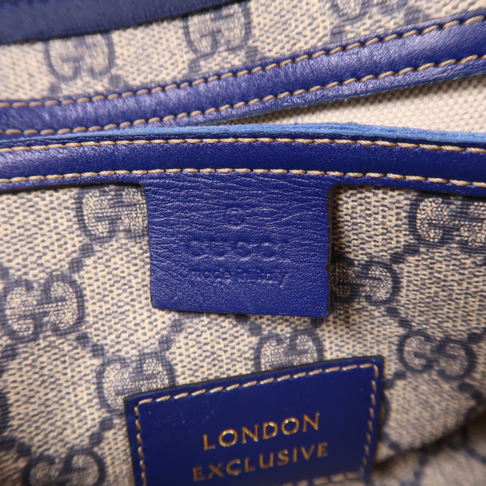 GUCCI 塗層帆布Union Jack Sloane Bag銀扣波士頓包